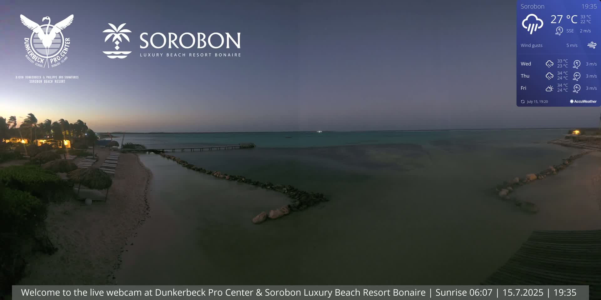 Carribean, Sorobon Beach Live Cam - Kralendijk, Bonaire, Bonaire Sint Eustatius and Saba, Netherland