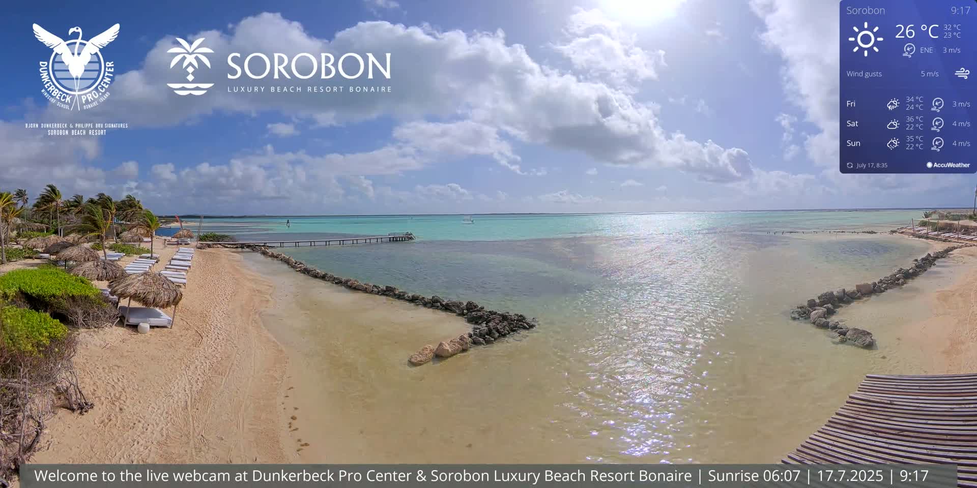 Carribean, Sorobon Beach Live Cam - Kralendijk, Bonaire, Bonaire Sint Eustatius and Saba, Netherland