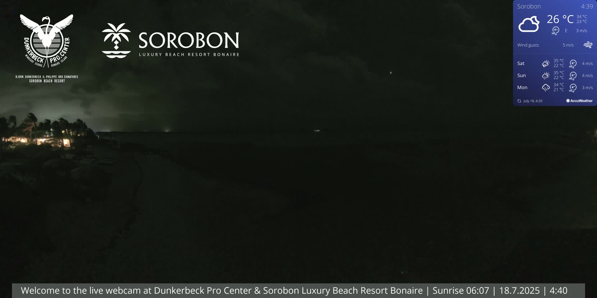 Carribean, Sorobon Beach Live Cam - Kralendijk, Bonaire, Bonaire Sint Eustatius and Saba, Netherland