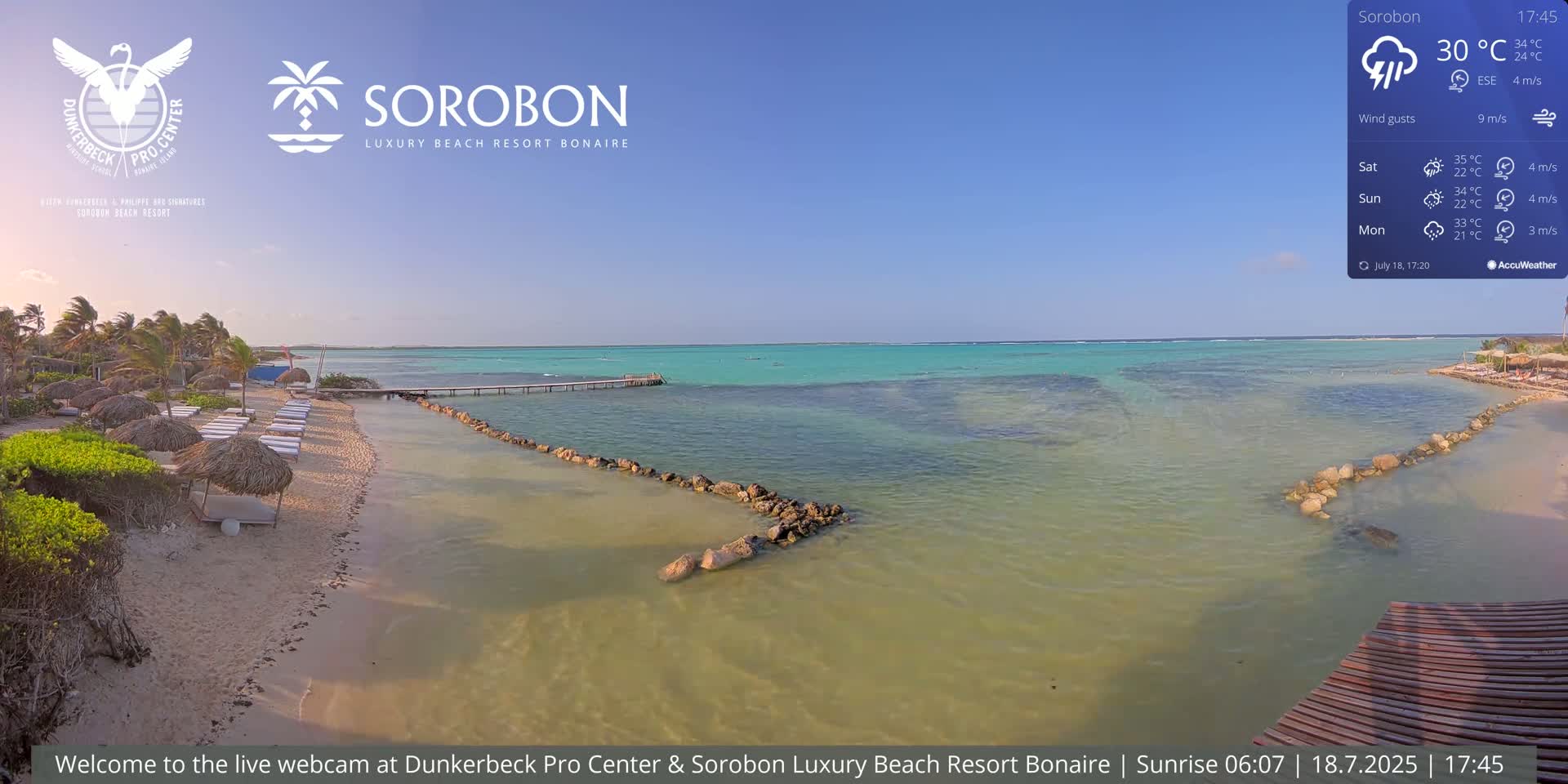 Carribean, Sorobon Beach Live Cam - Kralendijk, Bonaire, Bonaire Sint Eustatius and Saba, Netherland