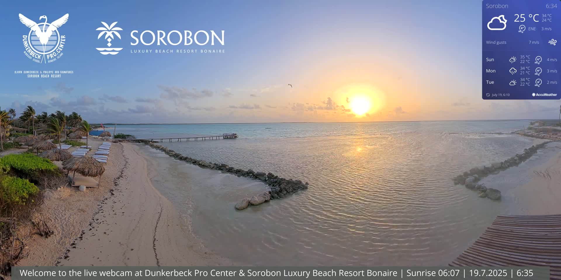Carribean, Sorobon Beach Live Cam - Kralendijk, Bonaire, Bonaire Sint Eustatius and Saba, Netherland