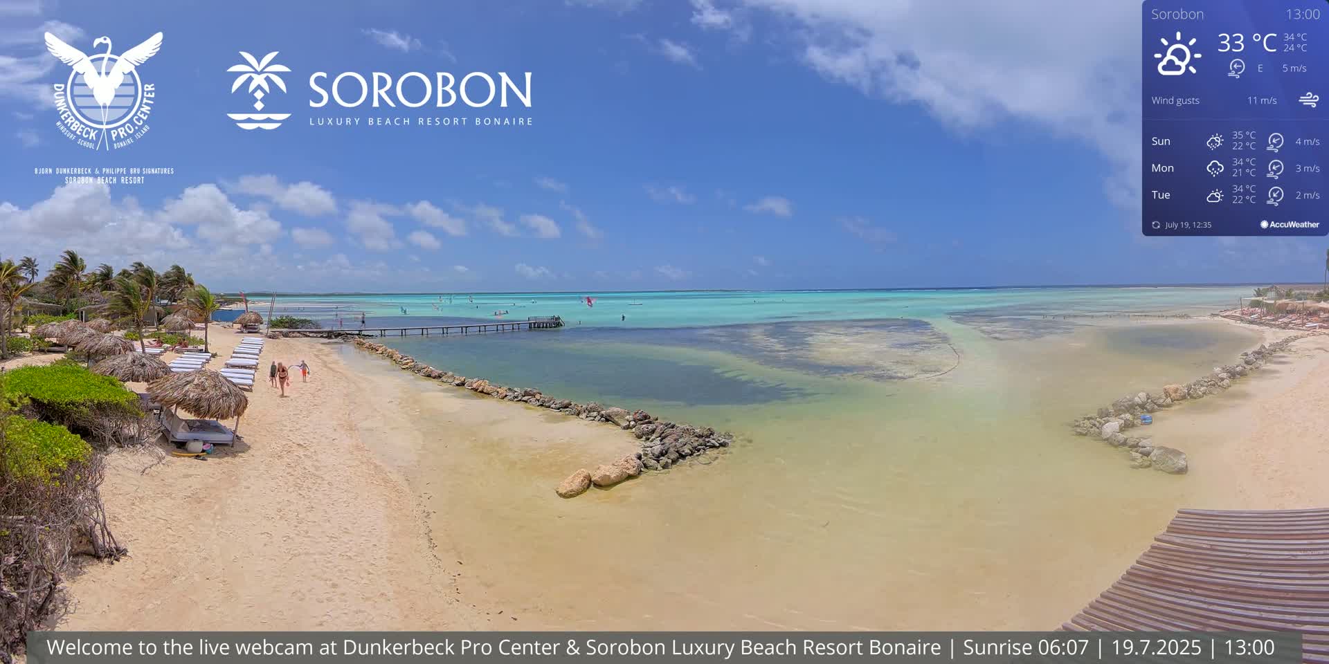 Carribean, Sorobon Beach Live Cam - Kralendijk, Bonaire, Bonaire Sint Eustatius and Saba, Netherland
