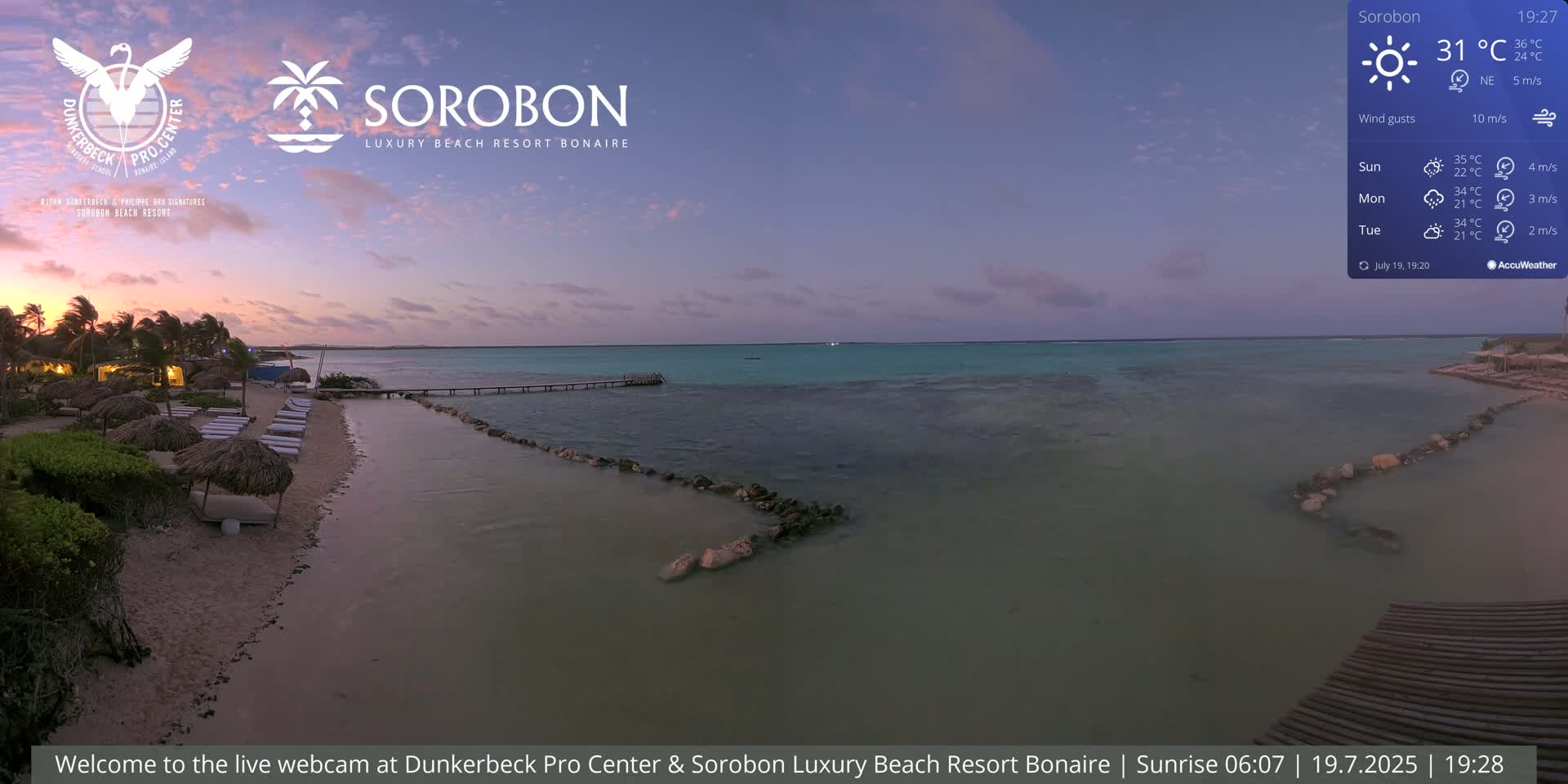 Carribean, Sorobon Beach Live Cam - Kralendijk, Bonaire, Bonaire Sint Eustatius and Saba, Netherland