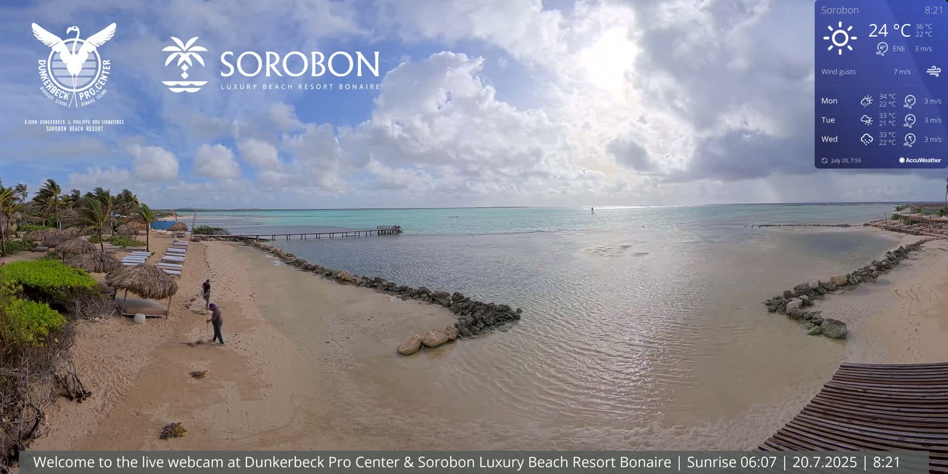 Carribean, Sorobon Beach Live Cam - Kralendijk, Bonaire, Bonaire Sint Eustatius and Saba, Netherland