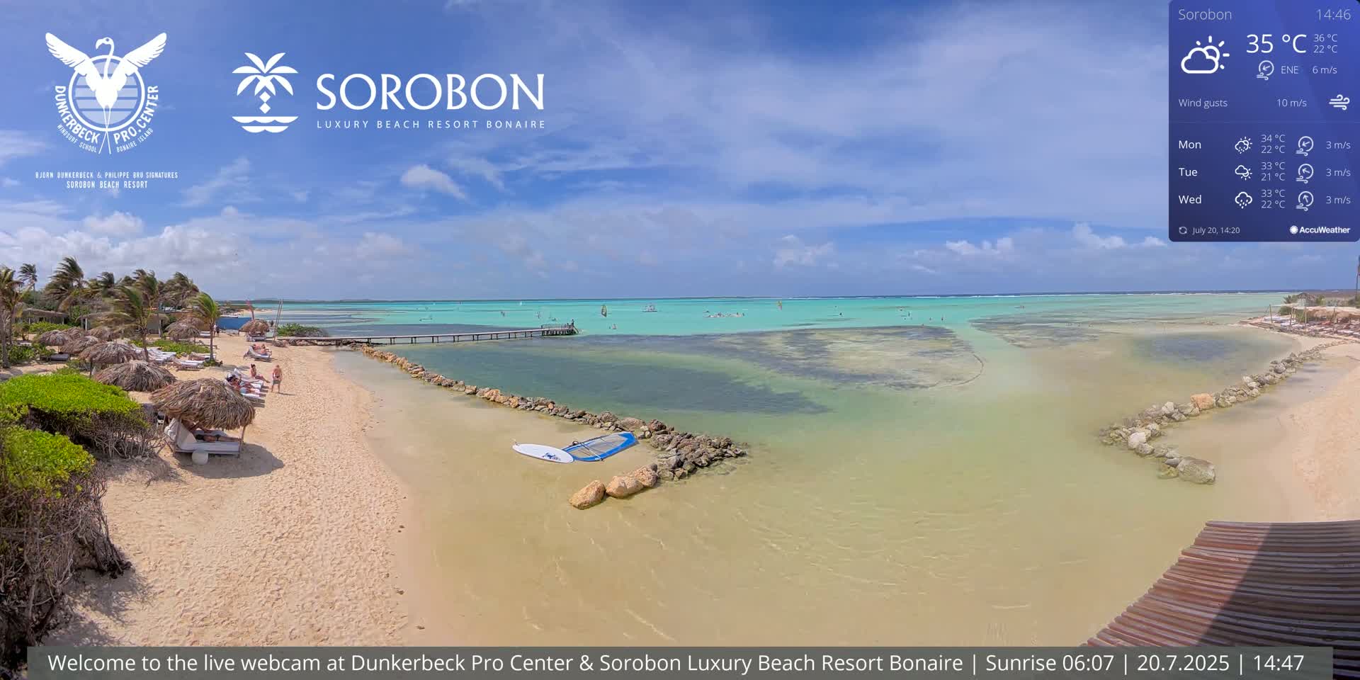 Carribean, Sorobon Beach Live Cam - Kralendijk, Bonaire, Bonaire Sint Eustatius and Saba, Netherland