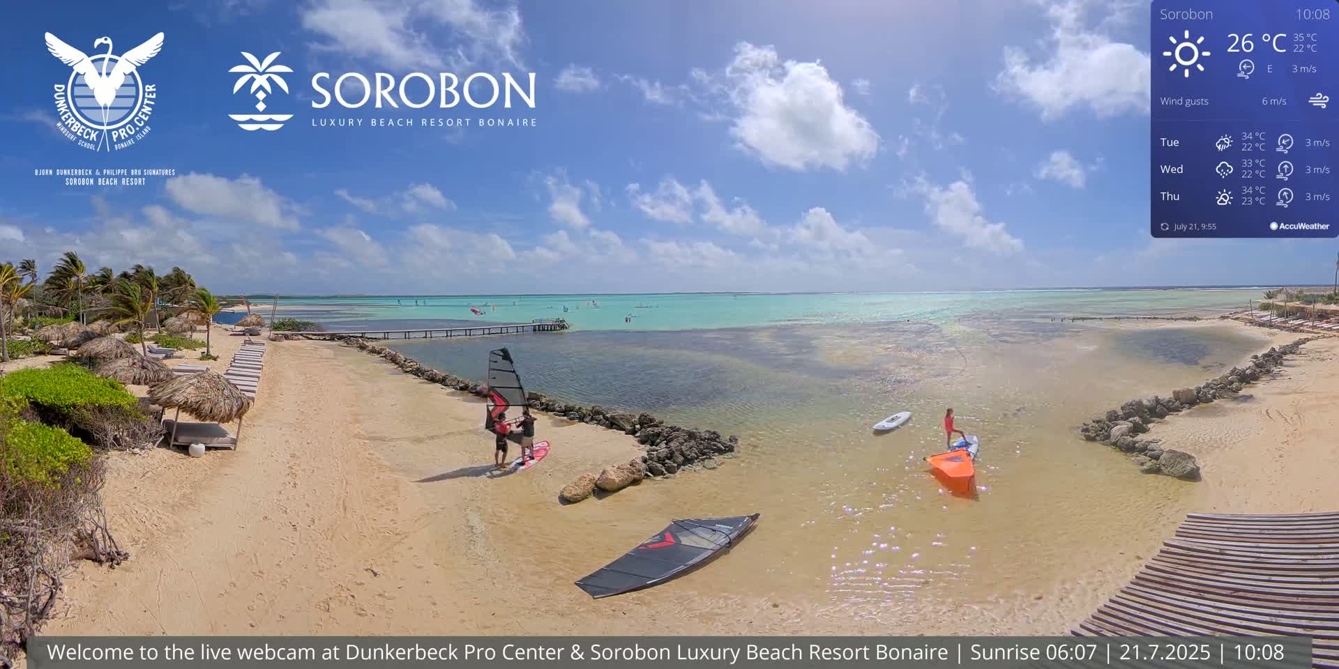 Carribean, Sorobon Beach Live Cam - Kralendijk, Bonaire, Bonaire Sint Eustatius and Saba, Netherland