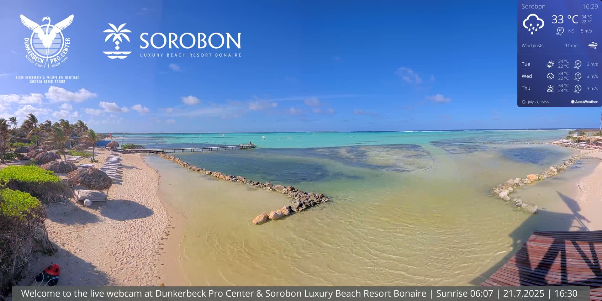 Carribean, Sorobon Beach Live Cam - Kralendijk, Bonaire, Bonaire Sint Eustatius and Saba, Netherland