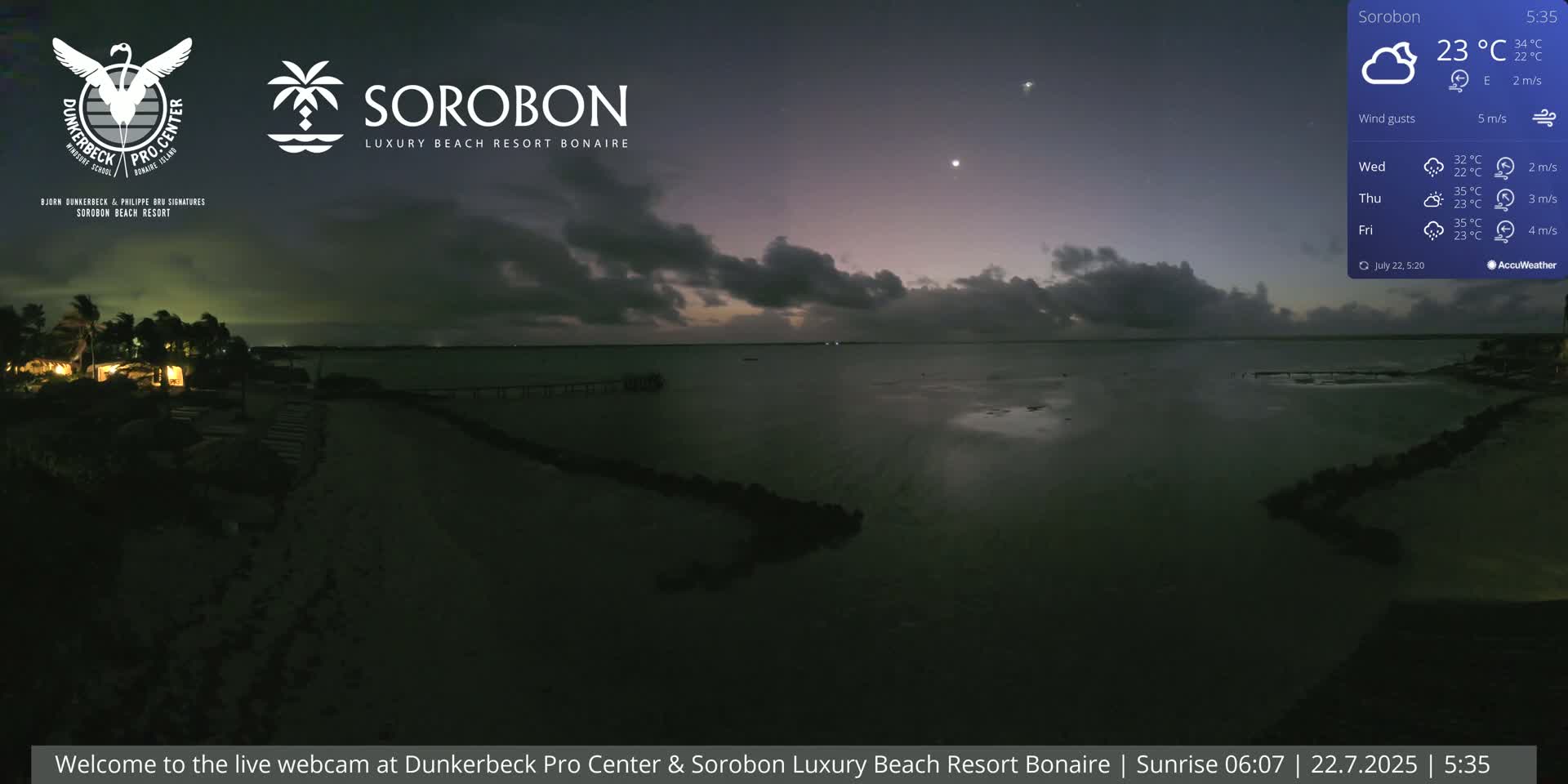 Carribean, Sorobon Beach Live Cam - Kralendijk, Bonaire, Bonaire Sint Eustatius and Saba, Netherland