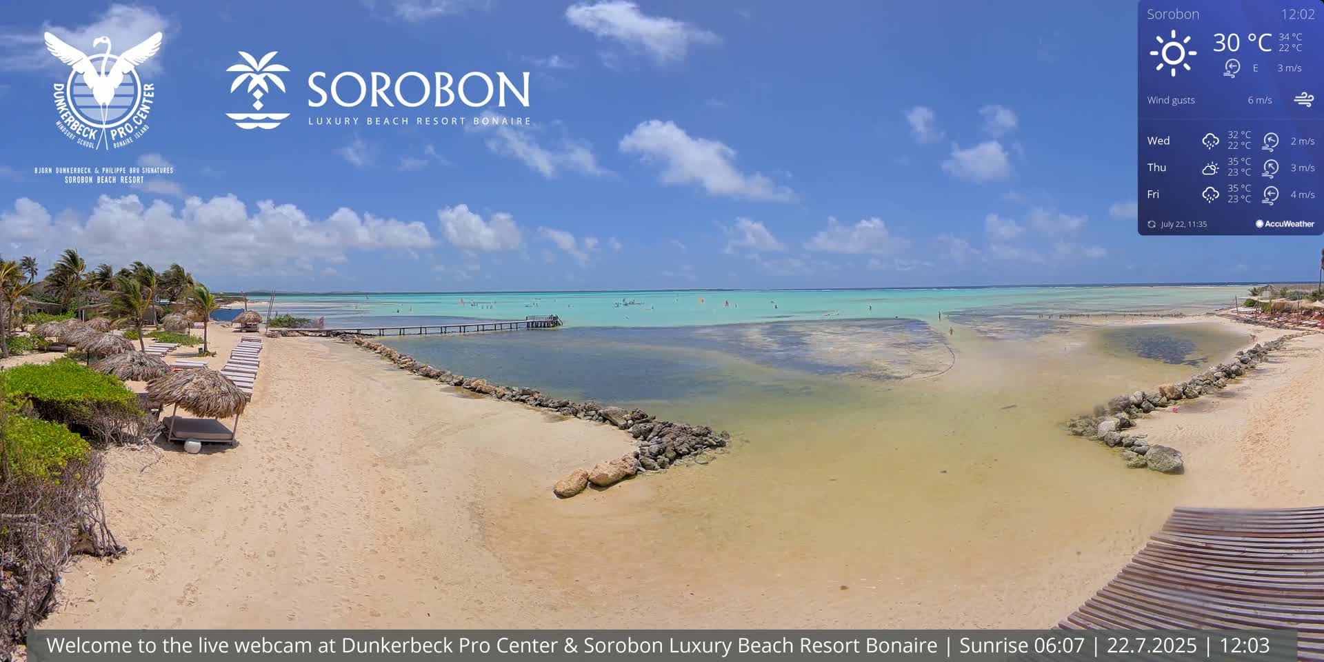 Carribean, Sorobon Beach Live Cam - Kralendijk, Bonaire, Bonaire Sint Eustatius and Saba, Netherland