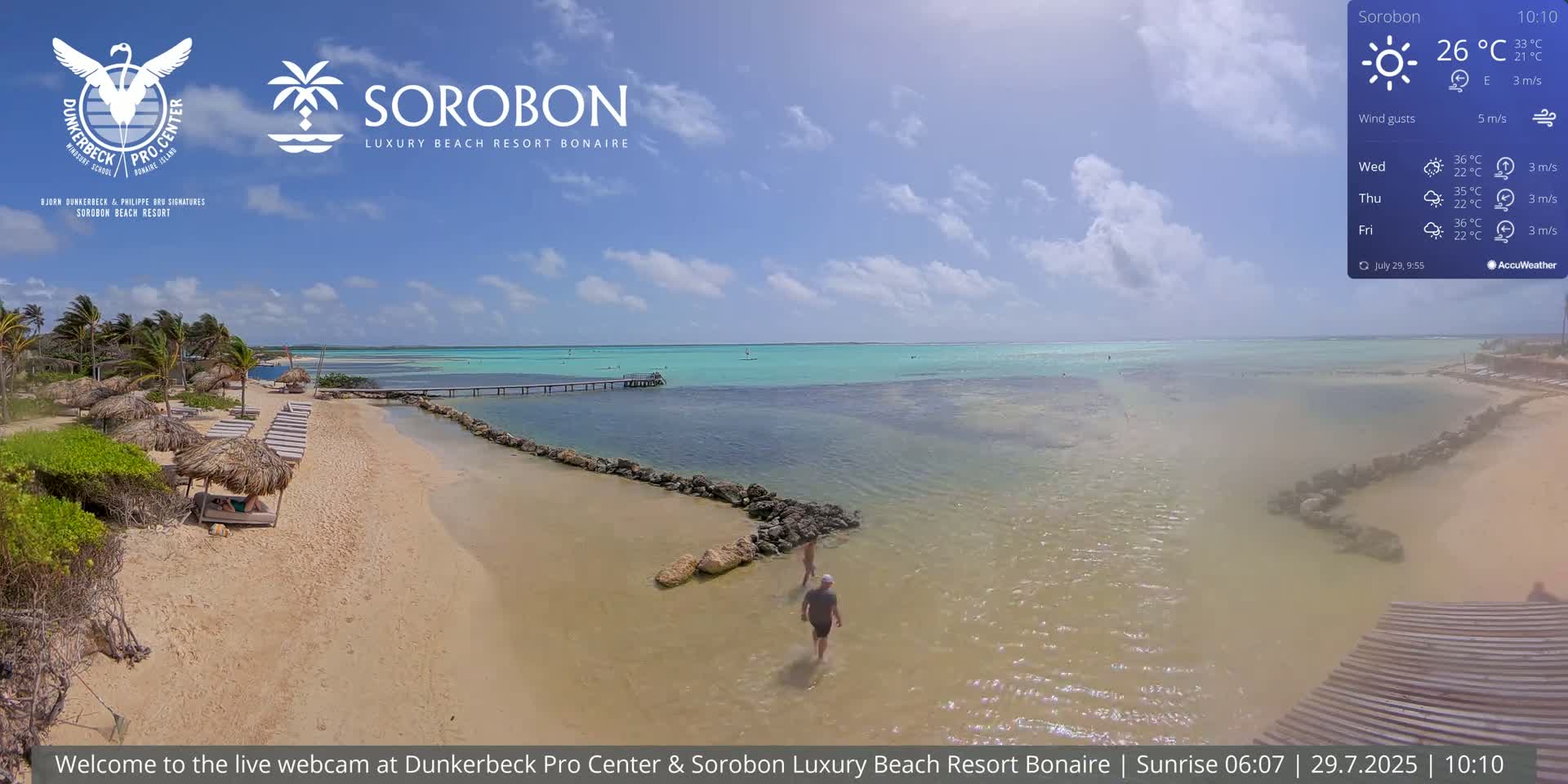 Carribean, Sorobon Beach Live Cam - Kralendijk, Bonaire, Bonaire Sint Eustatius and Saba, Netherland