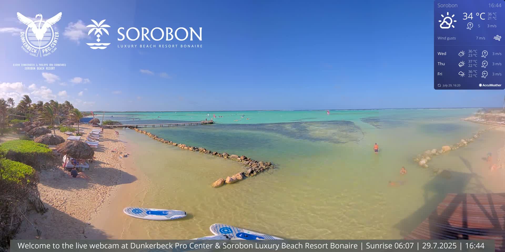 Carribean, Sorobon Beach Live Cam - Kralendijk, Bonaire, Bonaire Sint Eustatius and Saba, Netherland