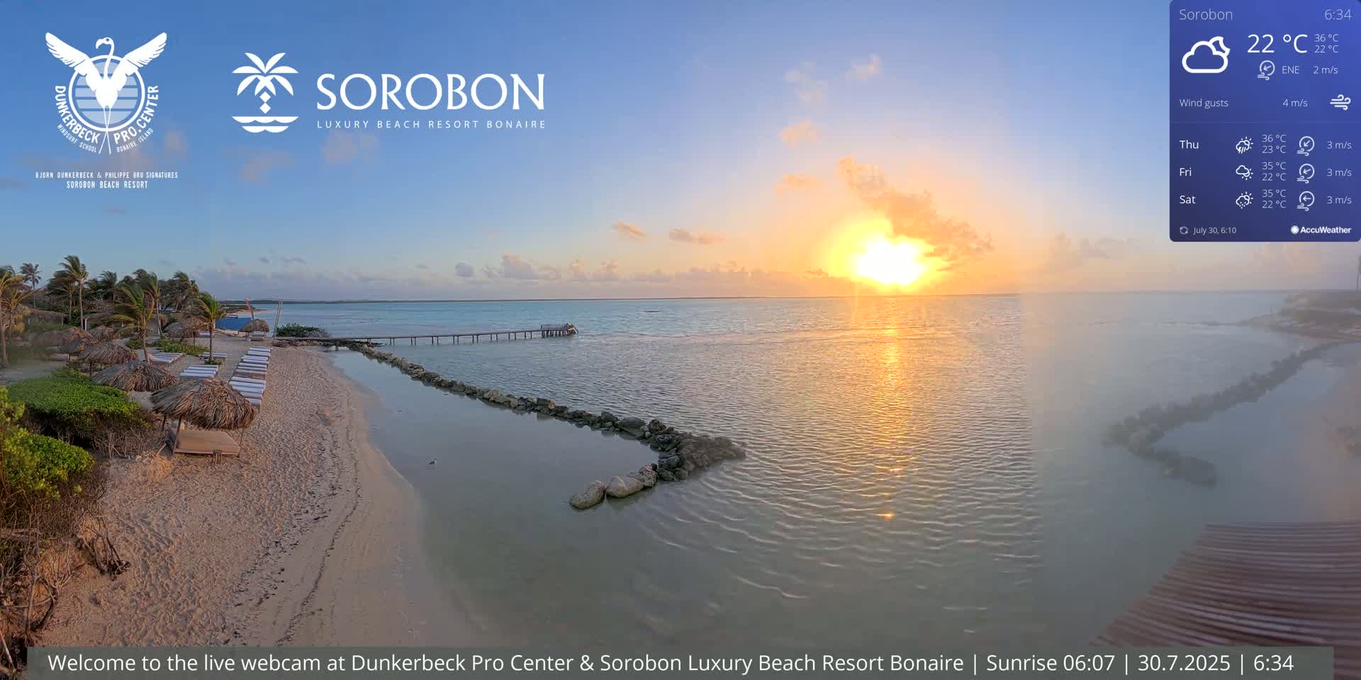 Carribean, Sorobon Beach Live Cam - Kralendijk, Bonaire, Bonaire Sint Eustatius and Saba, Netherland