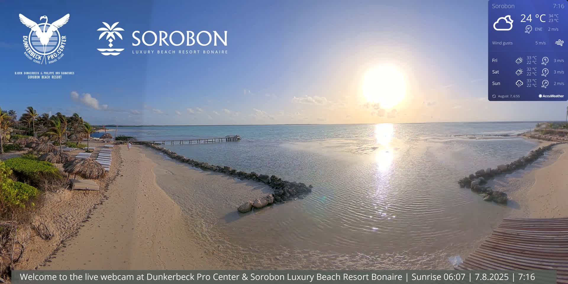 Carribean, Sorobon Beach Live Cam - Kralendijk, Bonaire, Bonaire Sint Eustatius and Saba, Netherland