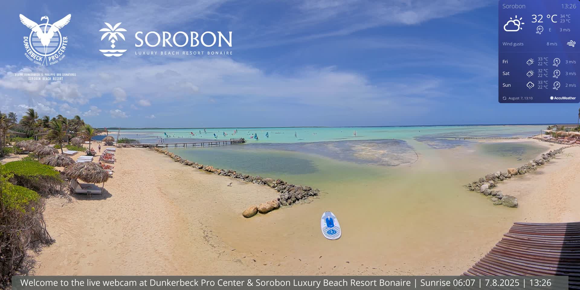 Carribean, Sorobon Beach Live Cam - Kralendijk, Bonaire, Bonaire Sint Eustatius and Saba, Netherland
