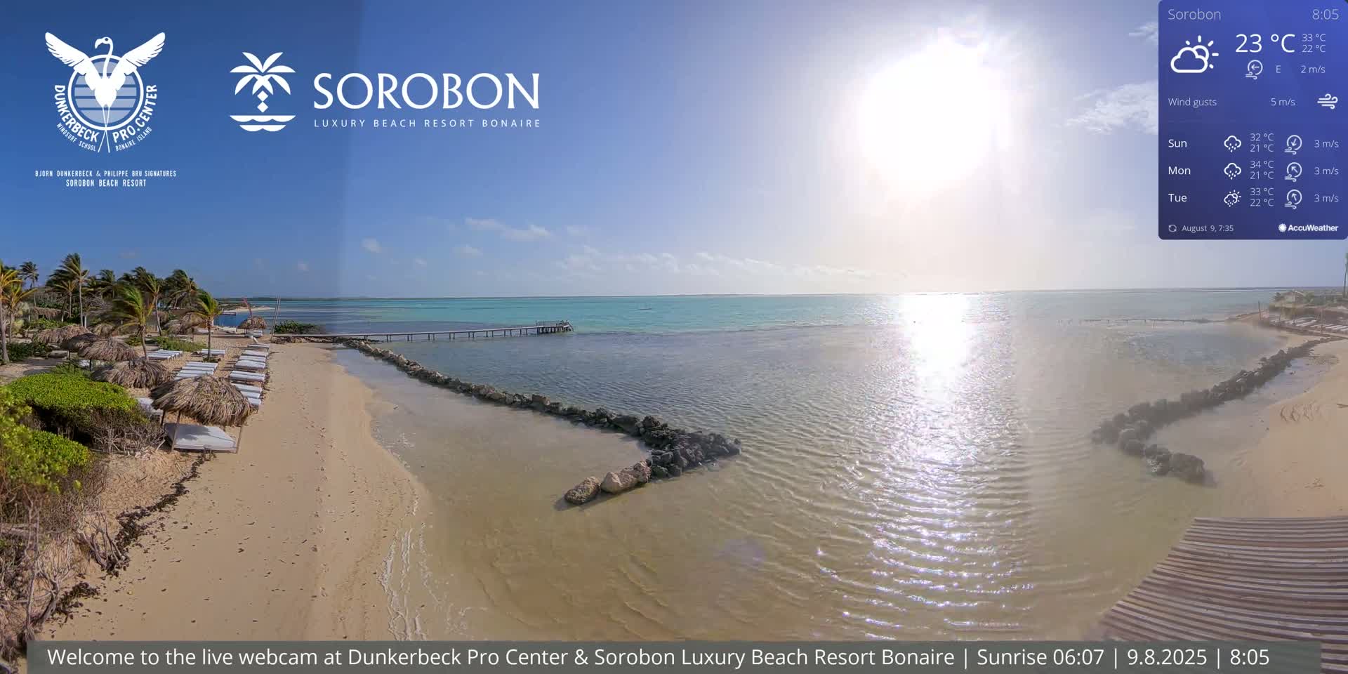 Carribean, Sorobon Beach Live Cam - Kralendijk, Bonaire, Bonaire Sint Eustatius and Saba, Netherland