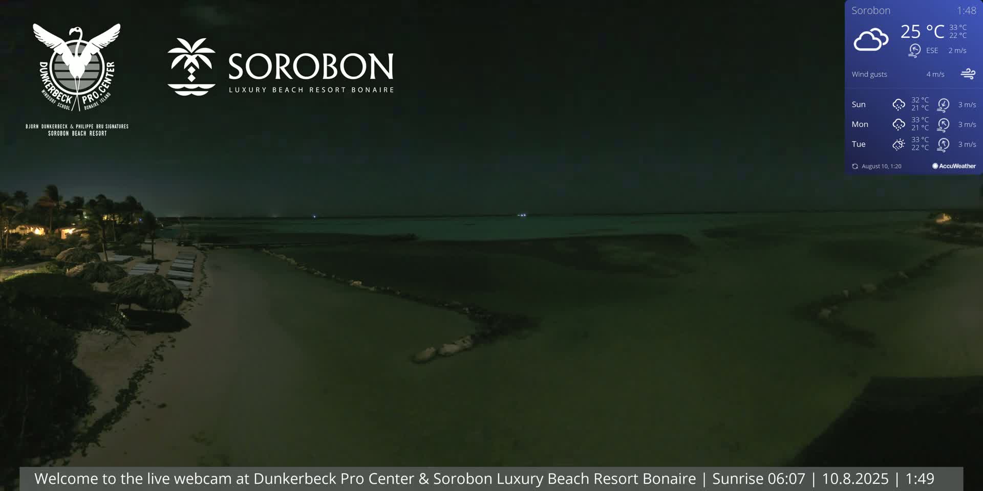Carribean, Sorobon Beach Live Cam - Kralendijk, Bonaire, Bonaire Sint Eustatius and Saba, Netherland