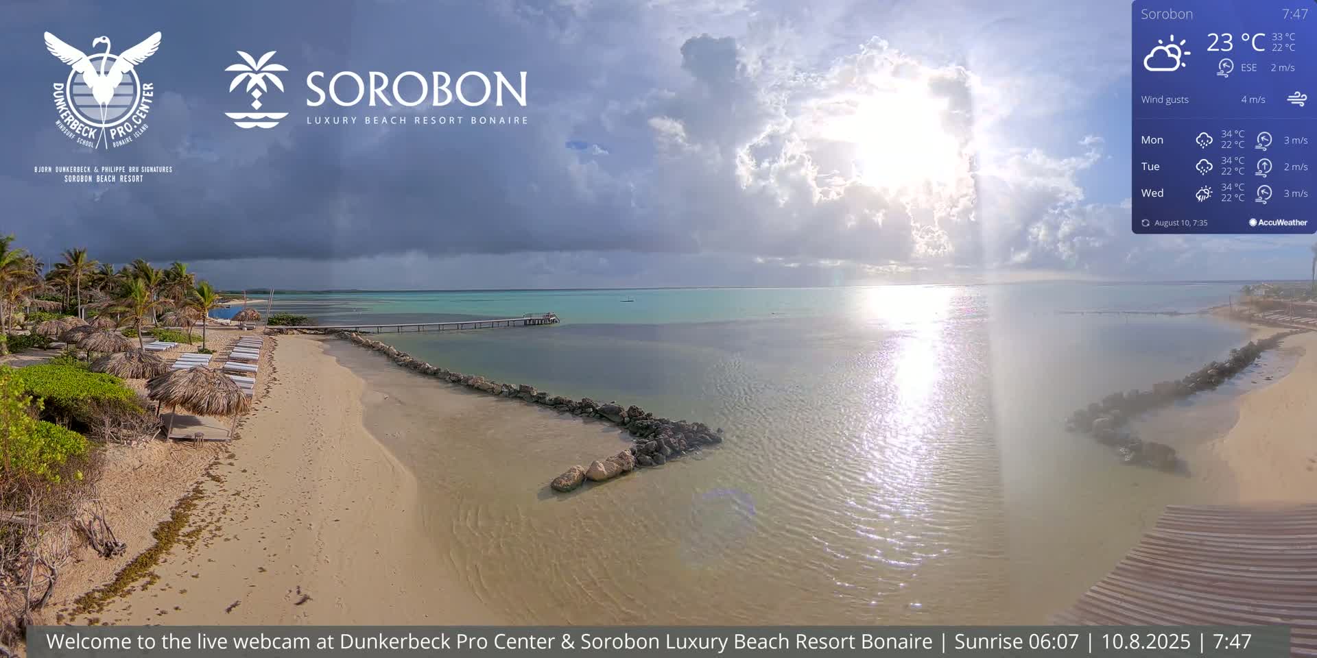 Carribean, Sorobon Beach Live Cam - Kralendijk, Bonaire, Bonaire Sint Eustatius and Saba, Netherland