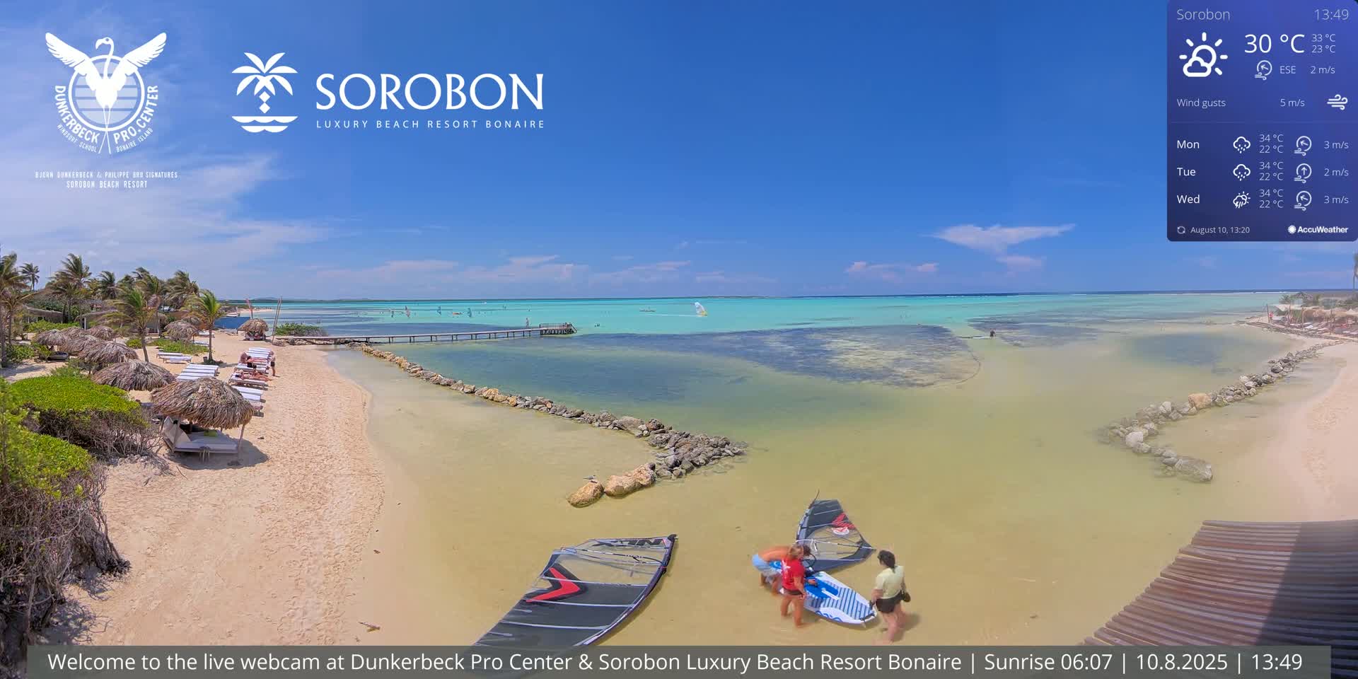 Carribean, Sorobon Beach Live Cam - Kralendijk, Bonaire, Bonaire Sint Eustatius and Saba, Netherland