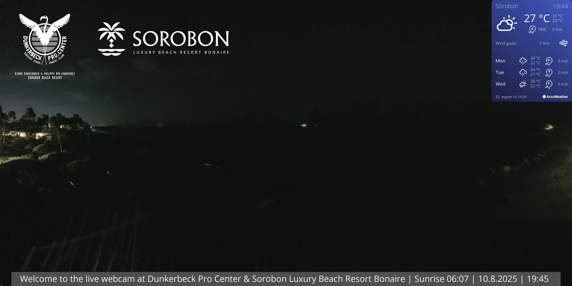 Carribean, Sorobon Beach Live Cam - Kralendijk, Bonaire, Bonaire Sint Eustatius and Saba, Netherland