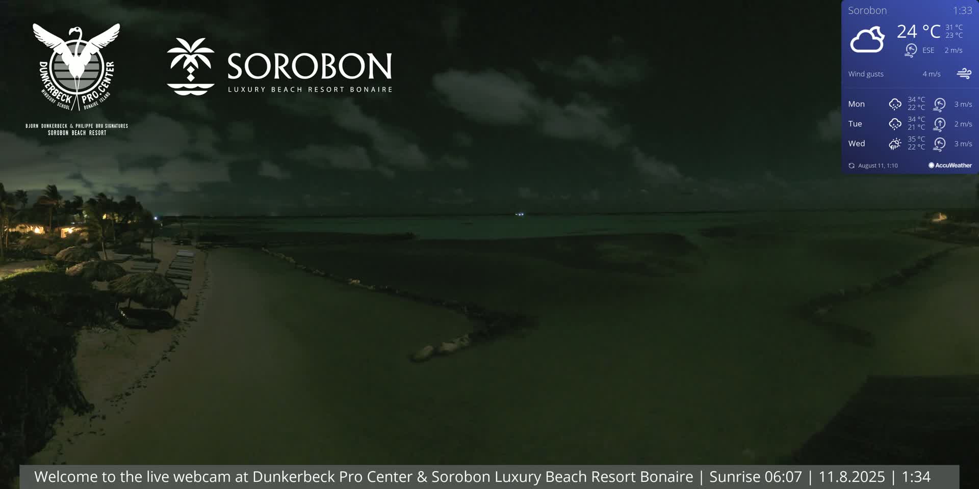 Carribean, Sorobon Beach Live Cam - Kralendijk, Bonaire, Bonaire Sint Eustatius and Saba, Netherland