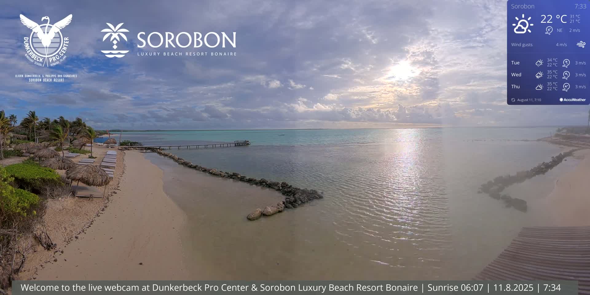 Carribean, Sorobon Beach Live Cam - Kralendijk, Bonaire, Bonaire Sint Eustatius and Saba, Netherland