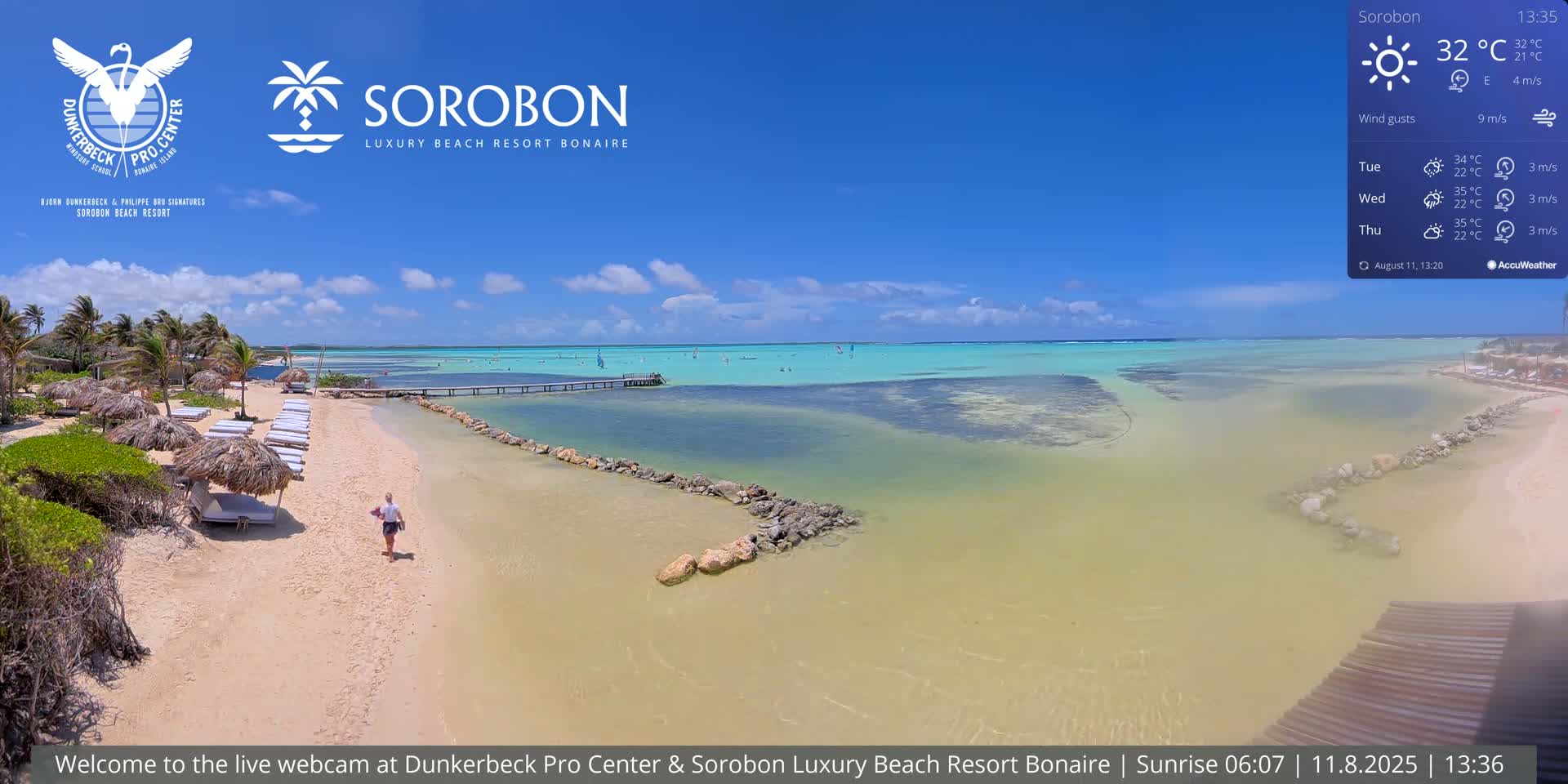 Carribean, Sorobon Beach Live Cam - Kralendijk, Bonaire, Bonaire Sint Eustatius and Saba, Netherland