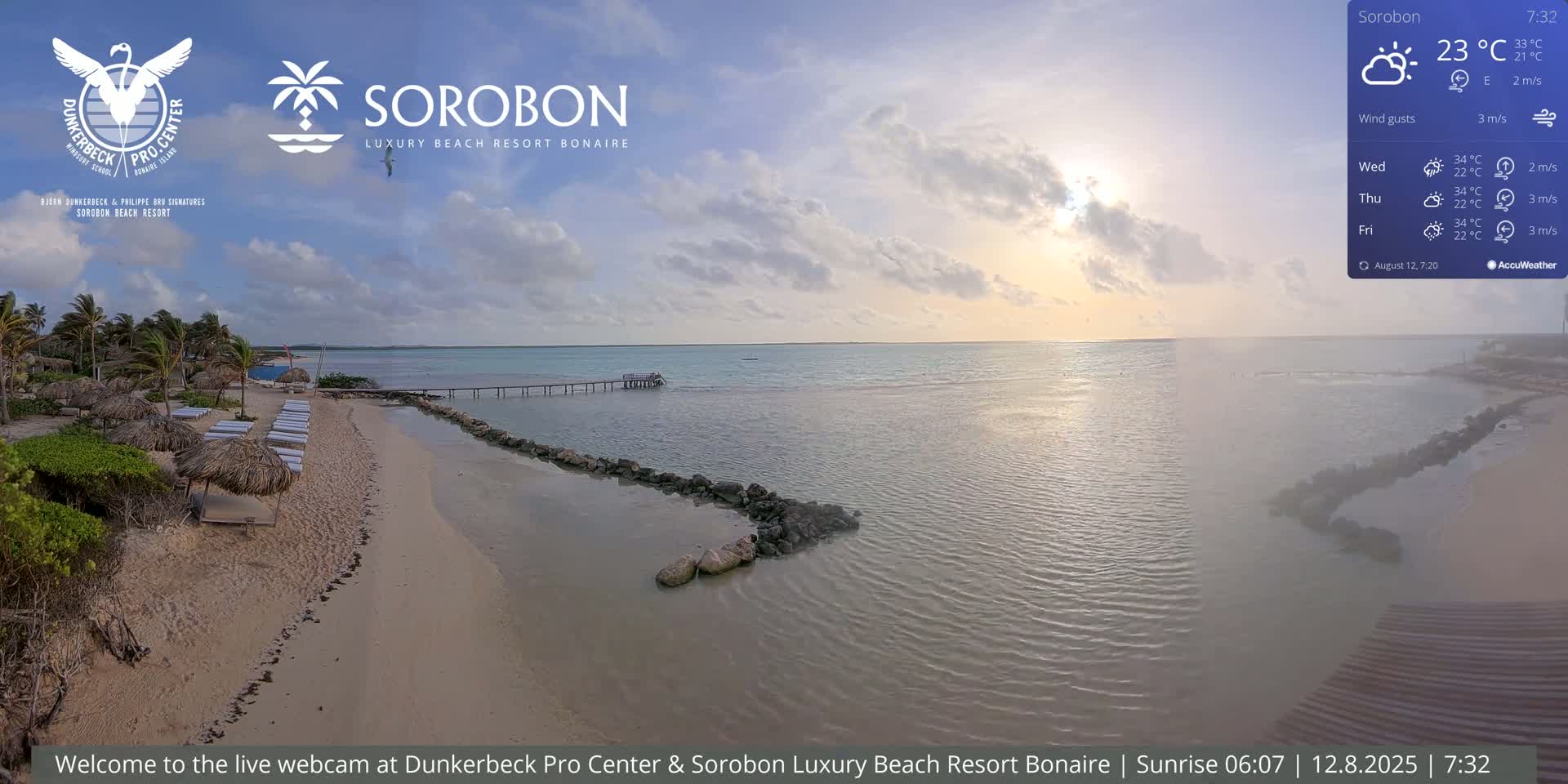 Carribean, Sorobon Beach Live Cam - Kralendijk, Bonaire, Bonaire Sint Eustatius and Saba, Netherland