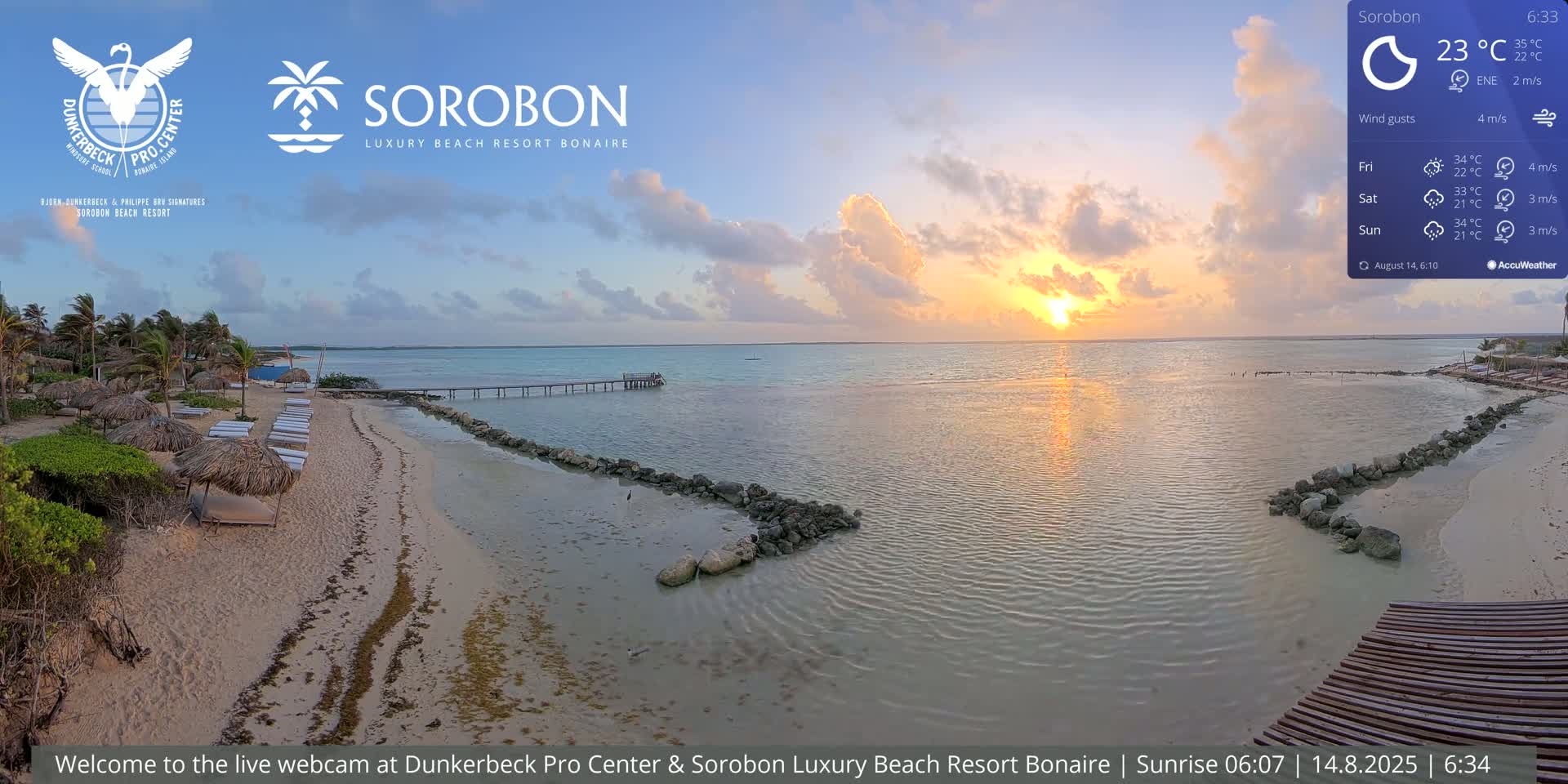Carribean, Sorobon Beach Live Cam - Kralendijk, Bonaire, Bonaire Sint Eustatius and Saba, Netherland