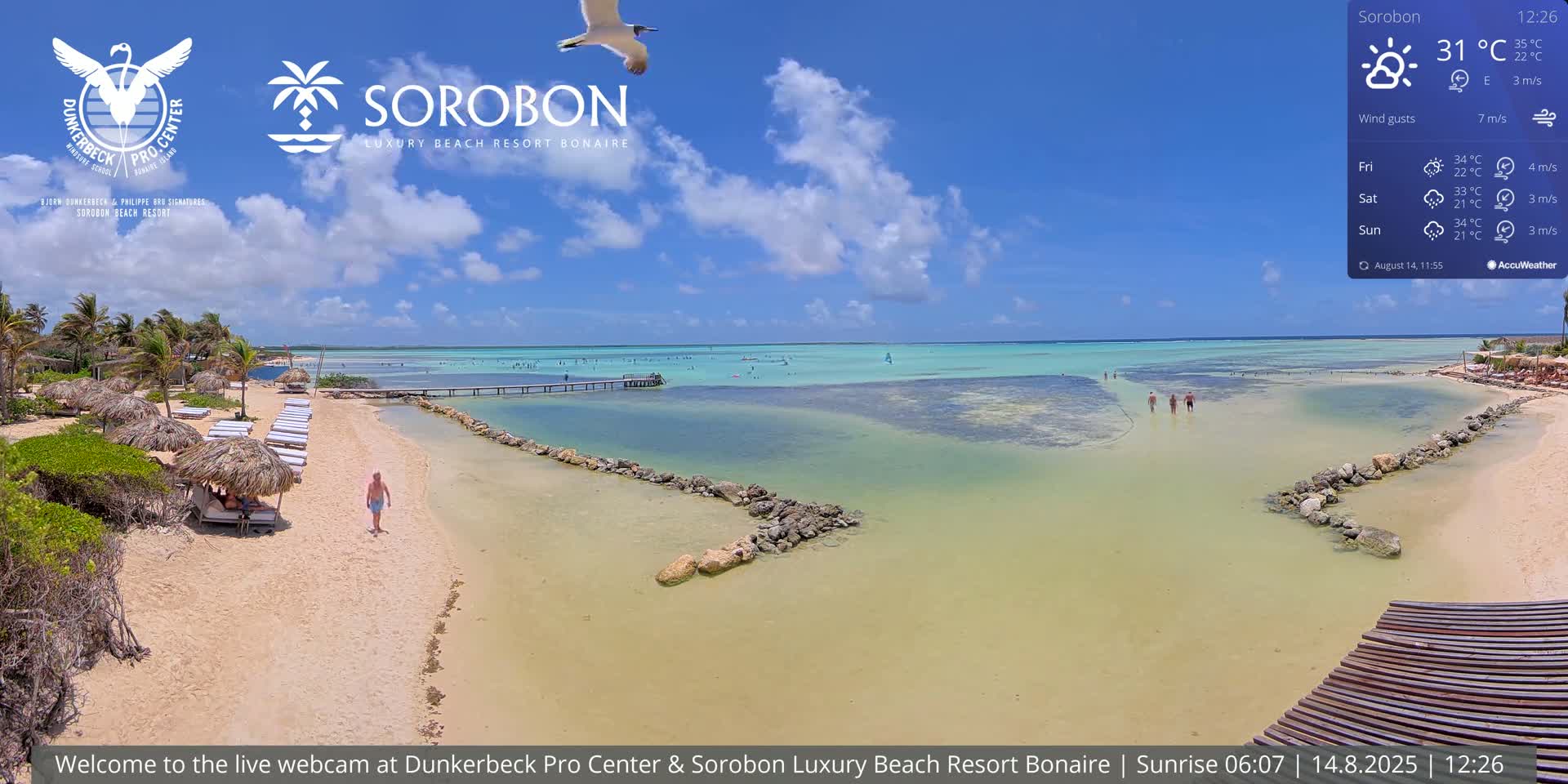 Carribean, Sorobon Beach Live Cam - Kralendijk, Bonaire, Bonaire Sint Eustatius and Saba, Netherland