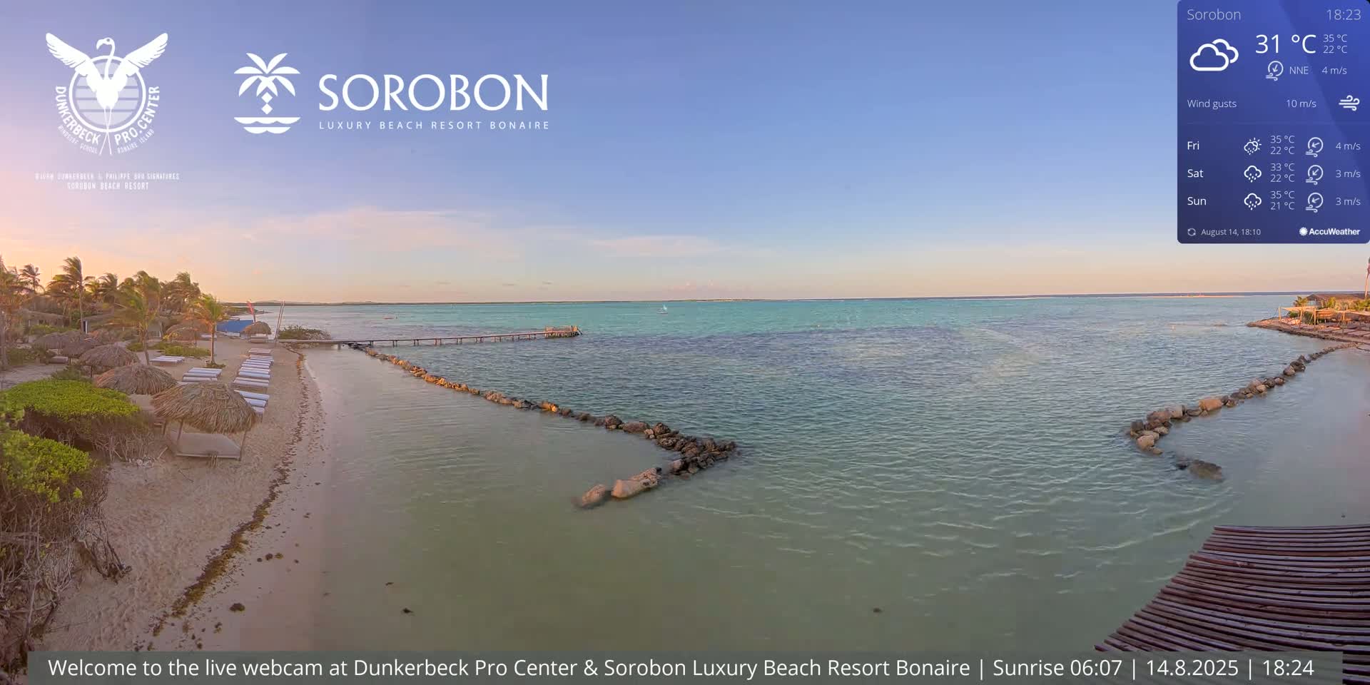 Carribean, Sorobon Beach Live Cam - Kralendijk, Bonaire, Bonaire Sint Eustatius and Saba, Netherland