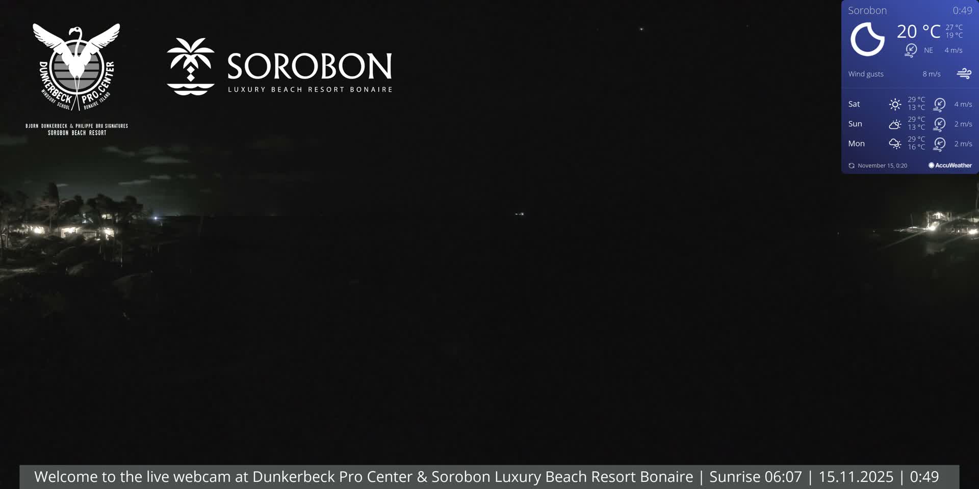 Carribean, Sorobon Beach Live Cam - Kralendijk, Bonaire, Bonaire Sint Eustatius and Saba, Netherland