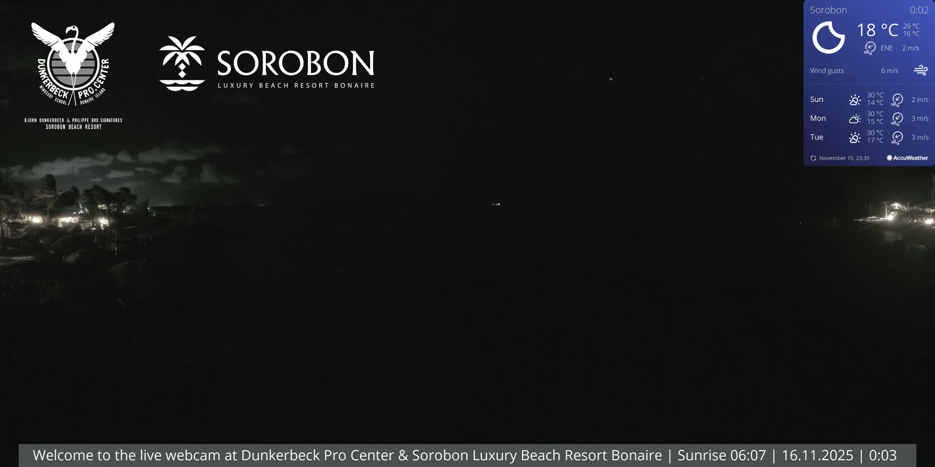Carribean, Sorobon Beach Live Cam - Kralendijk, Bonaire, Bonaire Sint Eustatius and Saba, Netherland