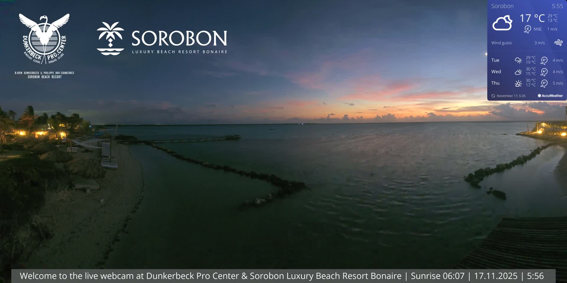 Carribean, Sorobon Beach Live Cam - Kralendijk, Bonaire, Bonaire Sint Eustatius and Saba, Netherland