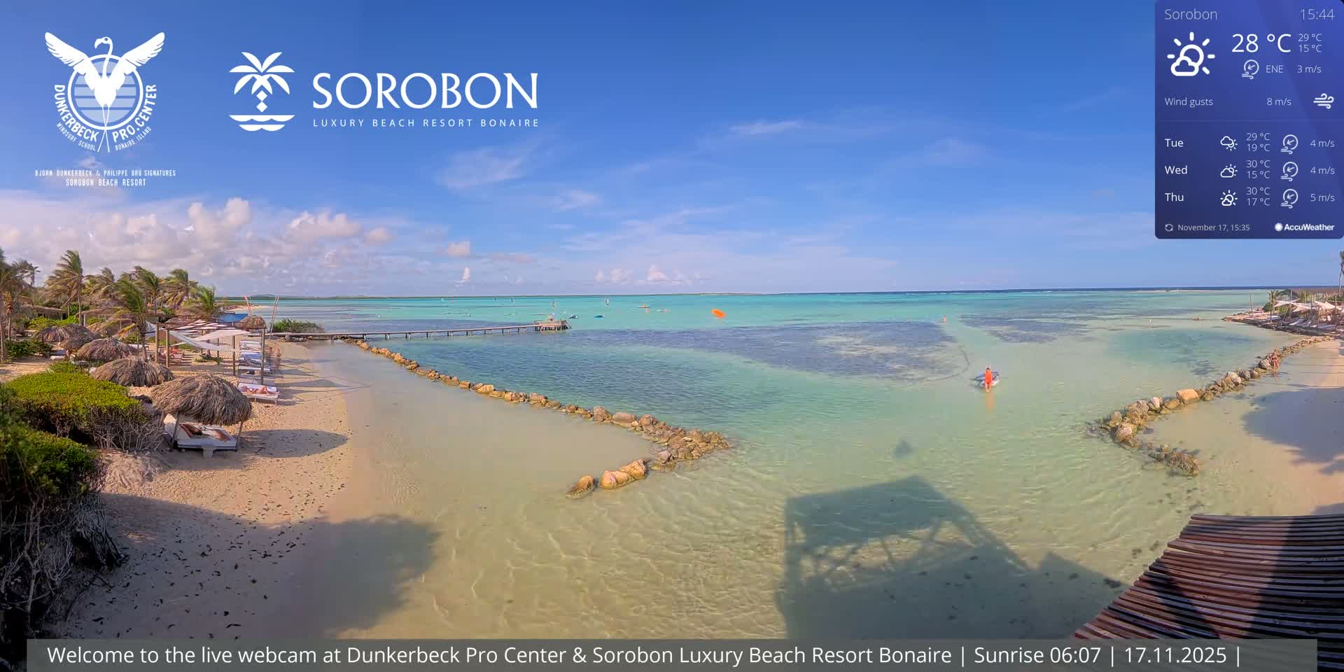 Carribean, Sorobon Beach Live Cam - Kralendijk, Bonaire, Bonaire Sint Eustatius and Saba, Netherland