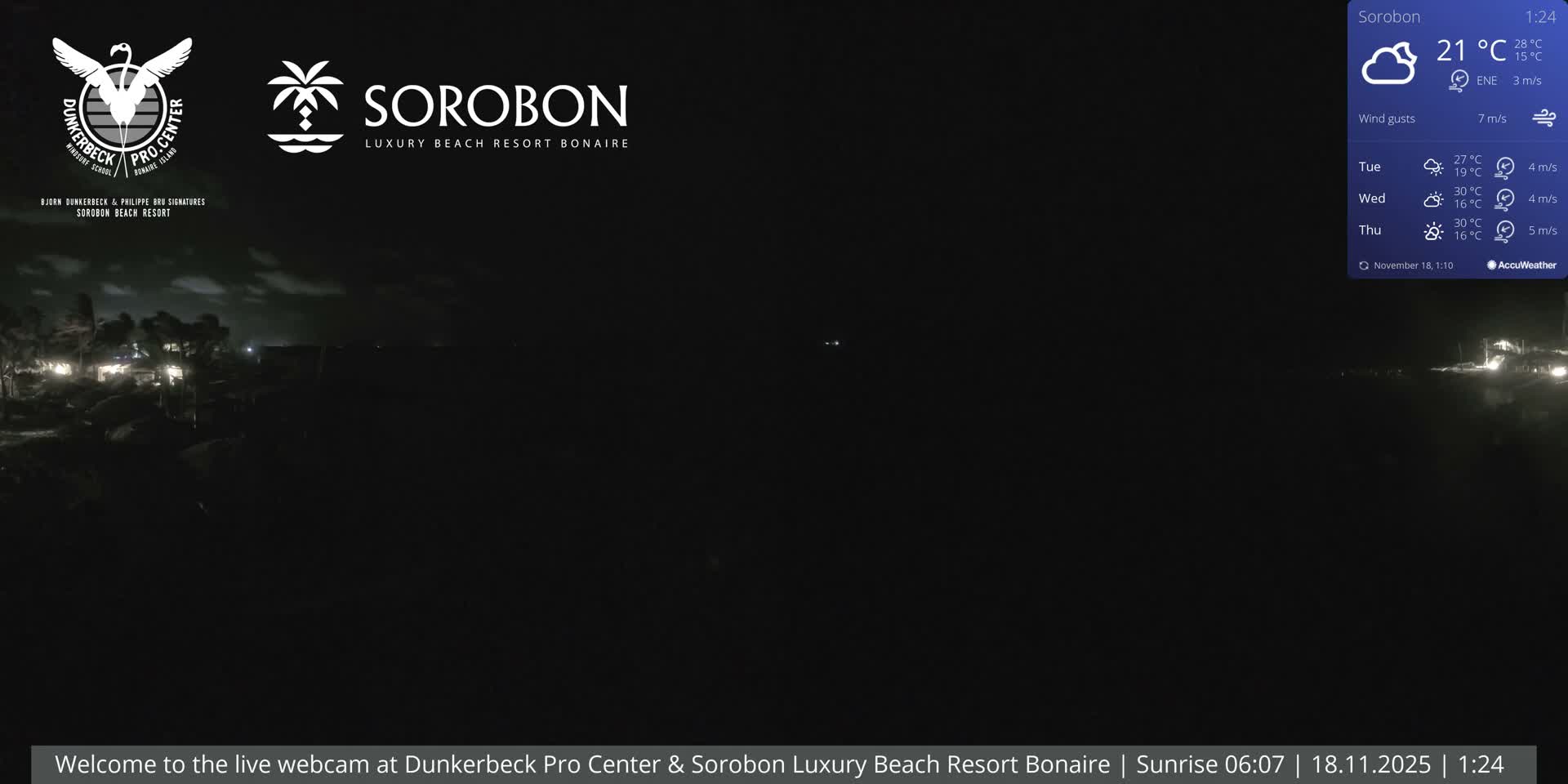 Carribean, Sorobon Beach Live Cam - Kralendijk, Bonaire, Bonaire Sint Eustatius and Saba, Netherland