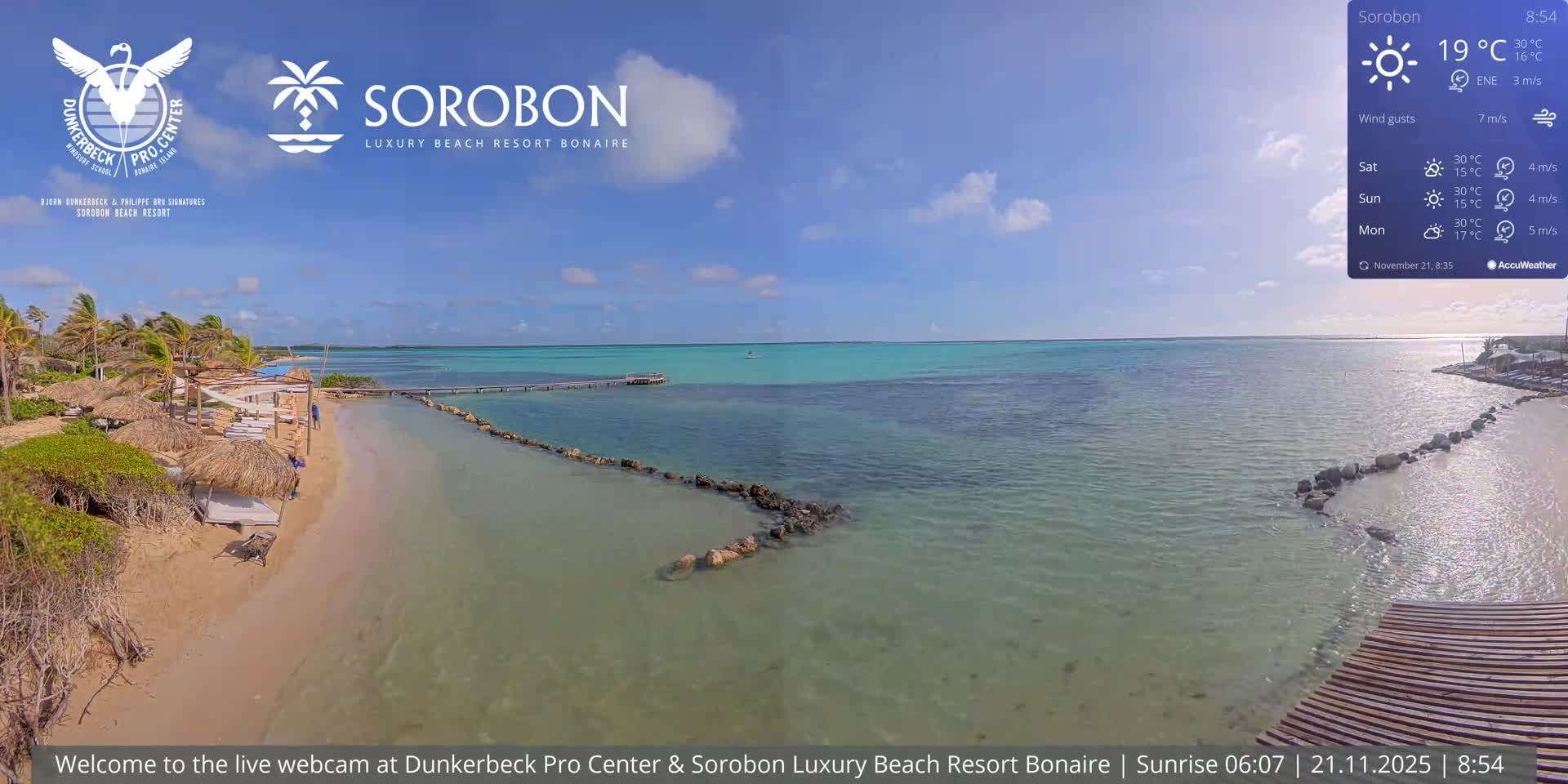 Carribean, Sorobon Beach Live Cam - Kralendijk, Bonaire, Bonaire Sint Eustatius and Saba, Netherland