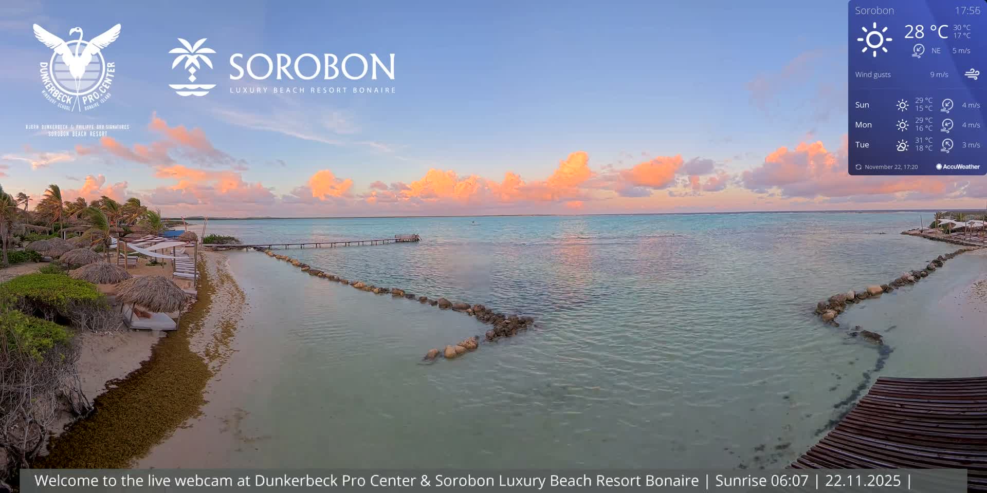 Carribean, Sorobon Beach Live Cam - Kralendijk, Bonaire, Bonaire Sint Eustatius and Saba, Netherland
