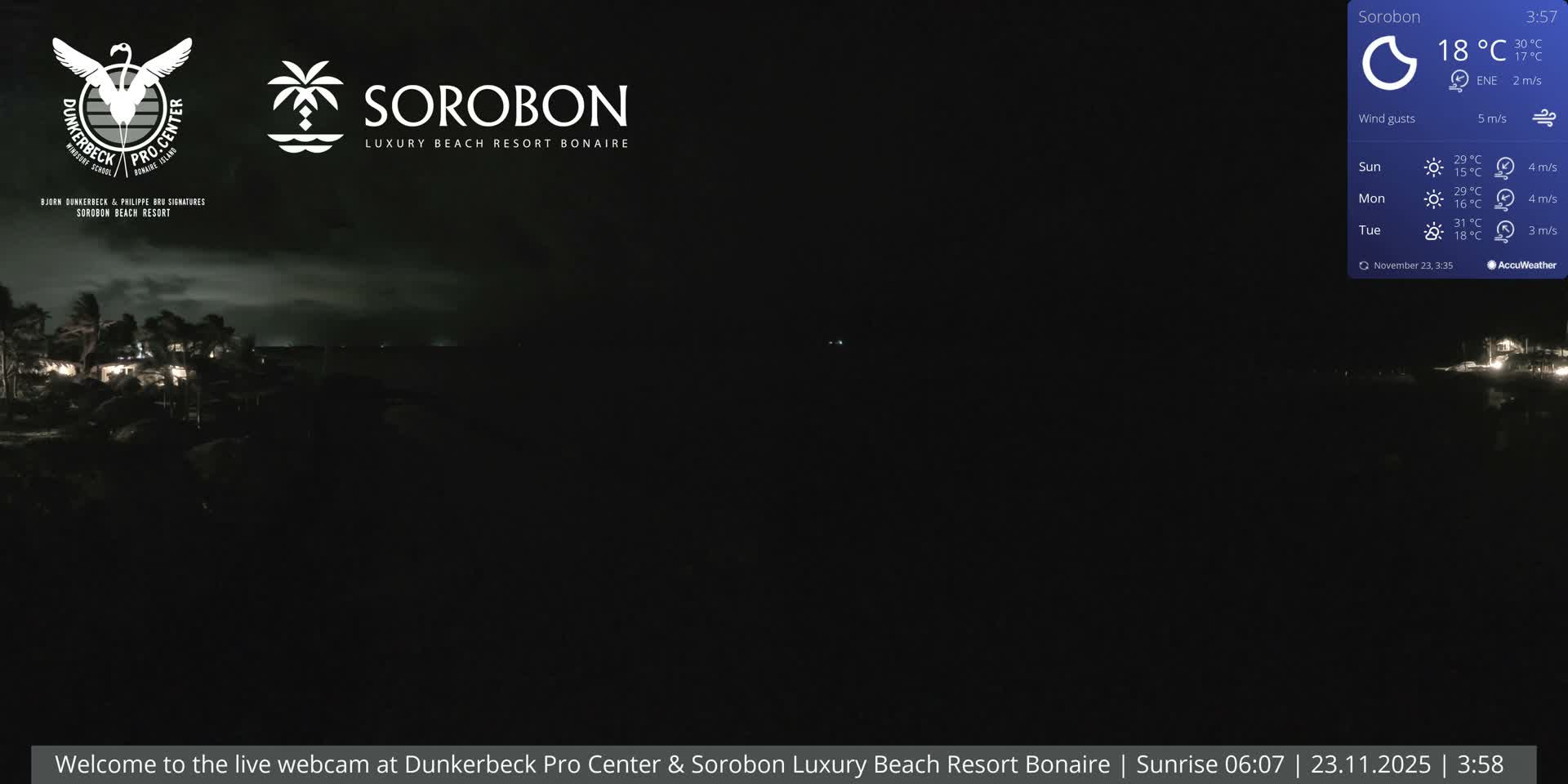 Carribean, Sorobon Beach Live Cam - Kralendijk, Bonaire, Bonaire Sint Eustatius and Saba, Netherland