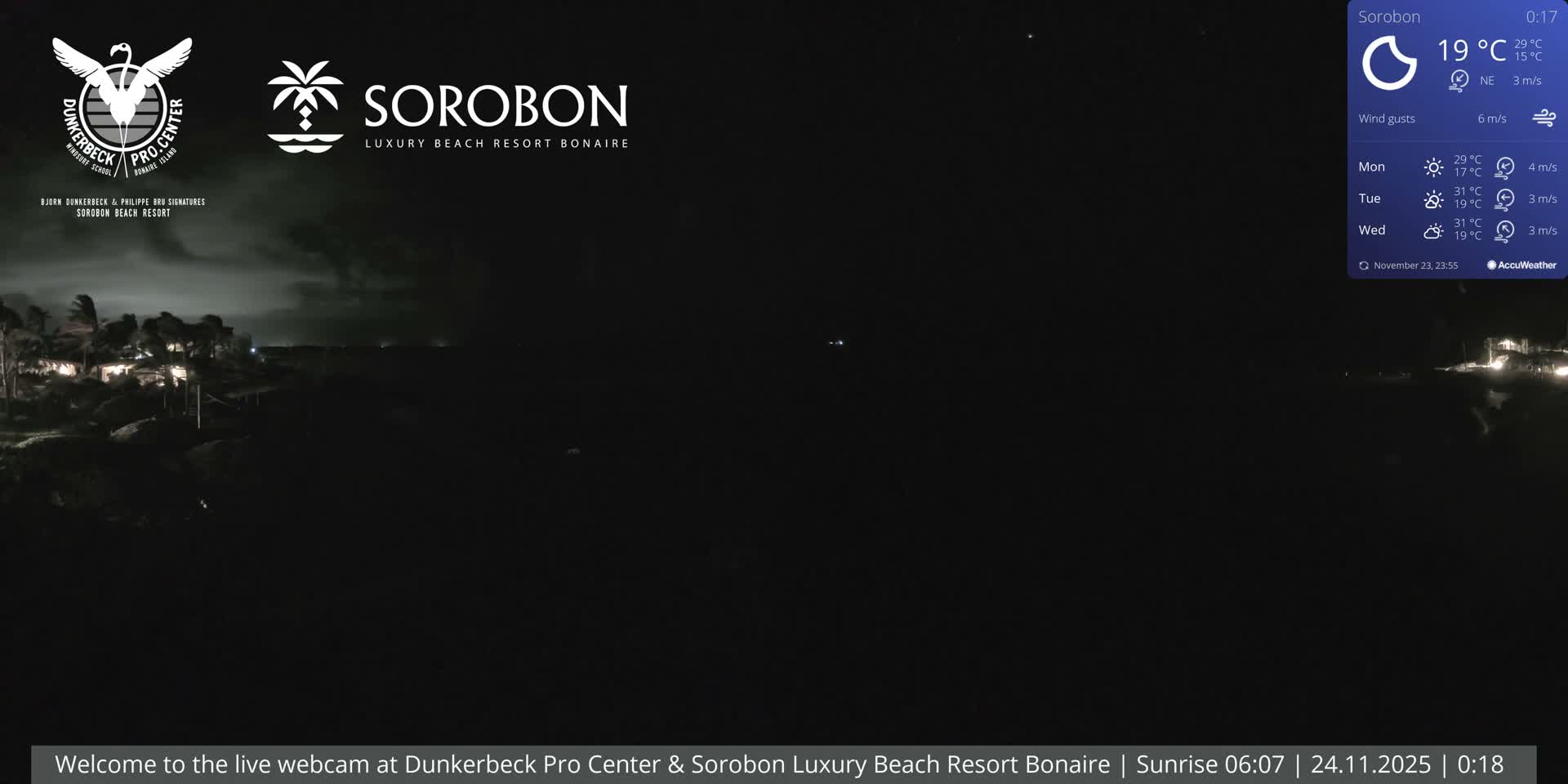 Carribean, Sorobon Beach Live Cam - Kralendijk, Bonaire, Bonaire Sint Eustatius and Saba, Netherland