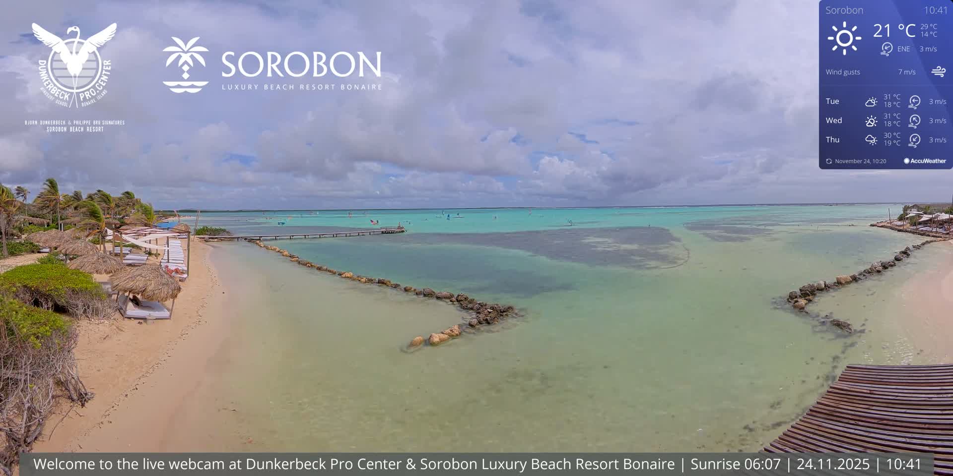 Carribean, Sorobon Beach Live Cam - Kralendijk, Bonaire, Bonaire Sint Eustatius and Saba, Netherland