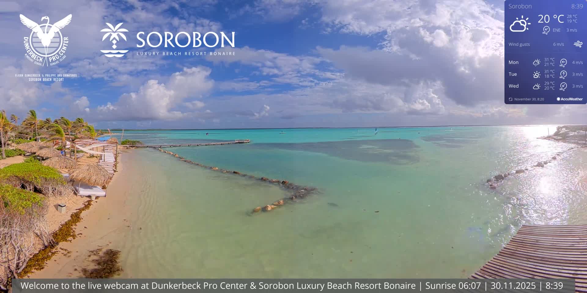 Carribean, Sorobon Beach Live Cam - Kralendijk, Bonaire, Bonaire Sint Eustatius and Saba, Netherland