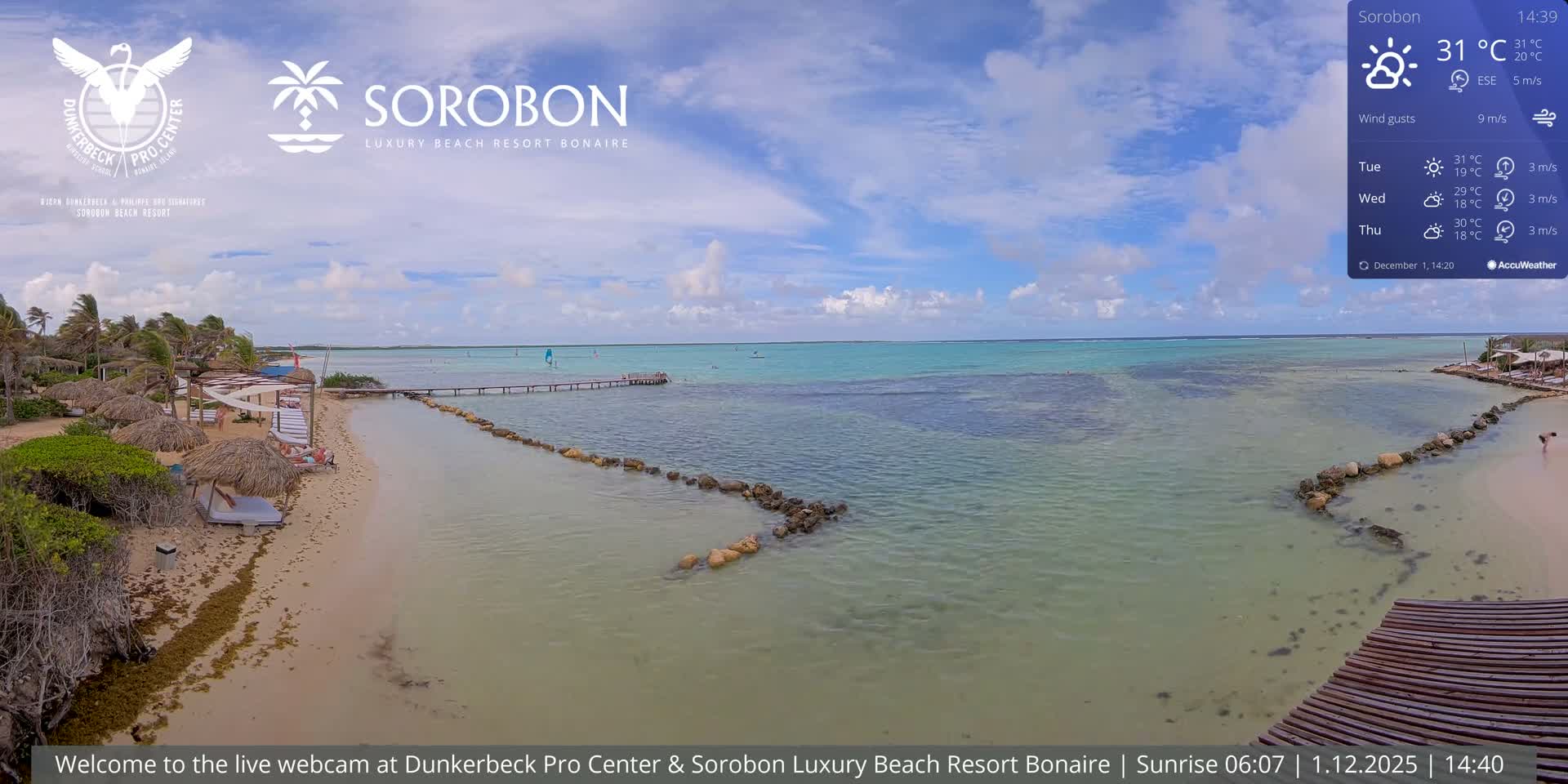 Carribean, Sorobon Beach Live Cam - Kralendijk, Bonaire, Bonaire Sint Eustatius and Saba, Netherland