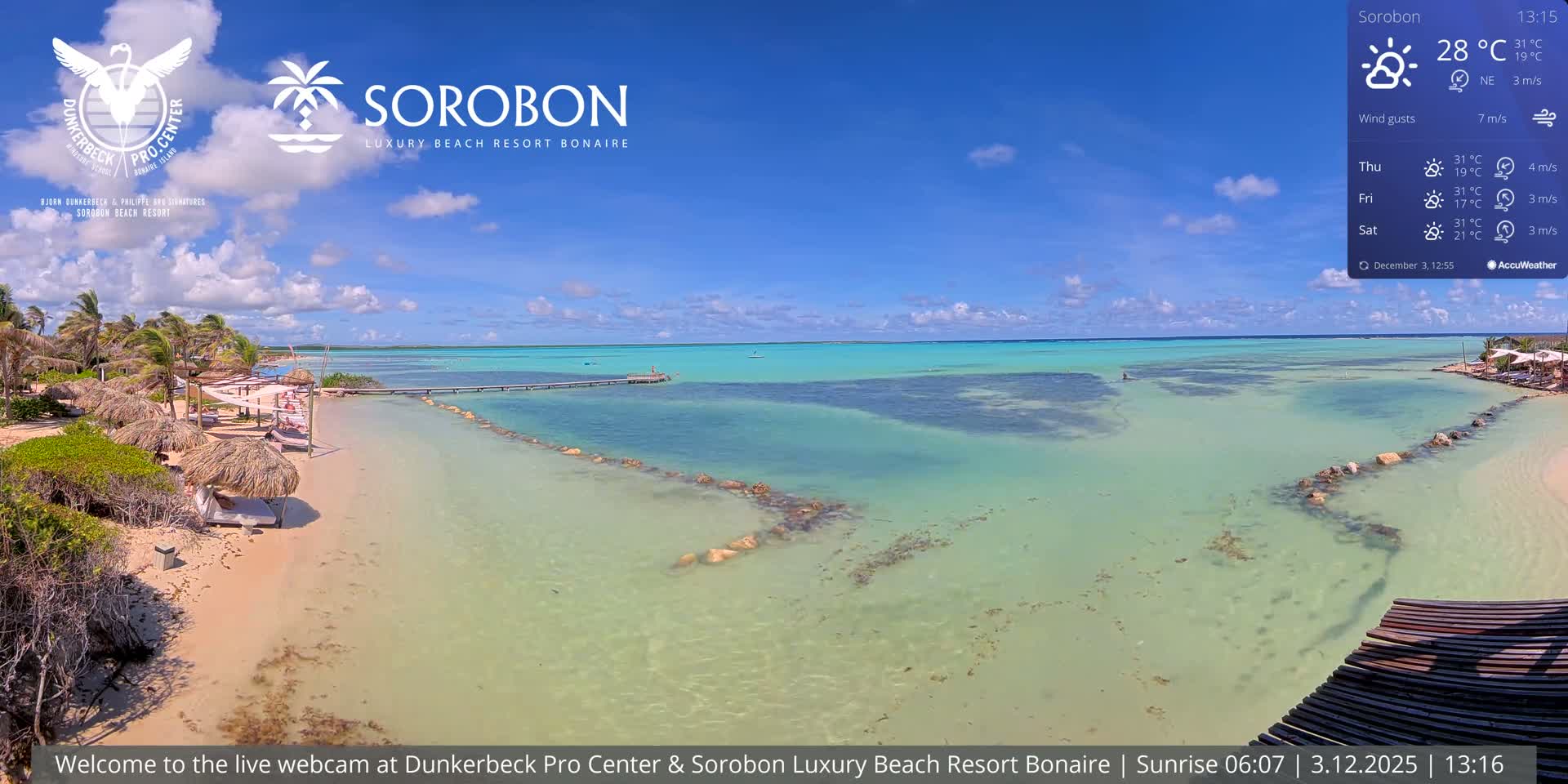 Carribean, Sorobon Beach Live Cam - Kralendijk, Bonaire, Bonaire Sint Eustatius and Saba, Netherland