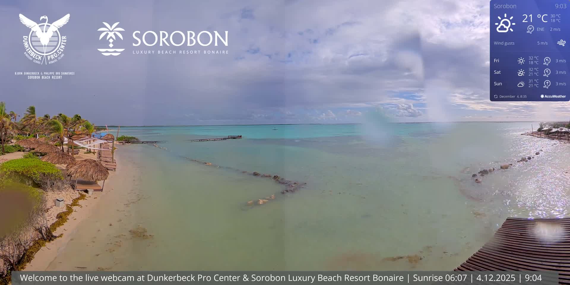 Carribean, Sorobon Beach Live Cam - Kralendijk, Bonaire, Bonaire Sint Eustatius and Saba, Netherland