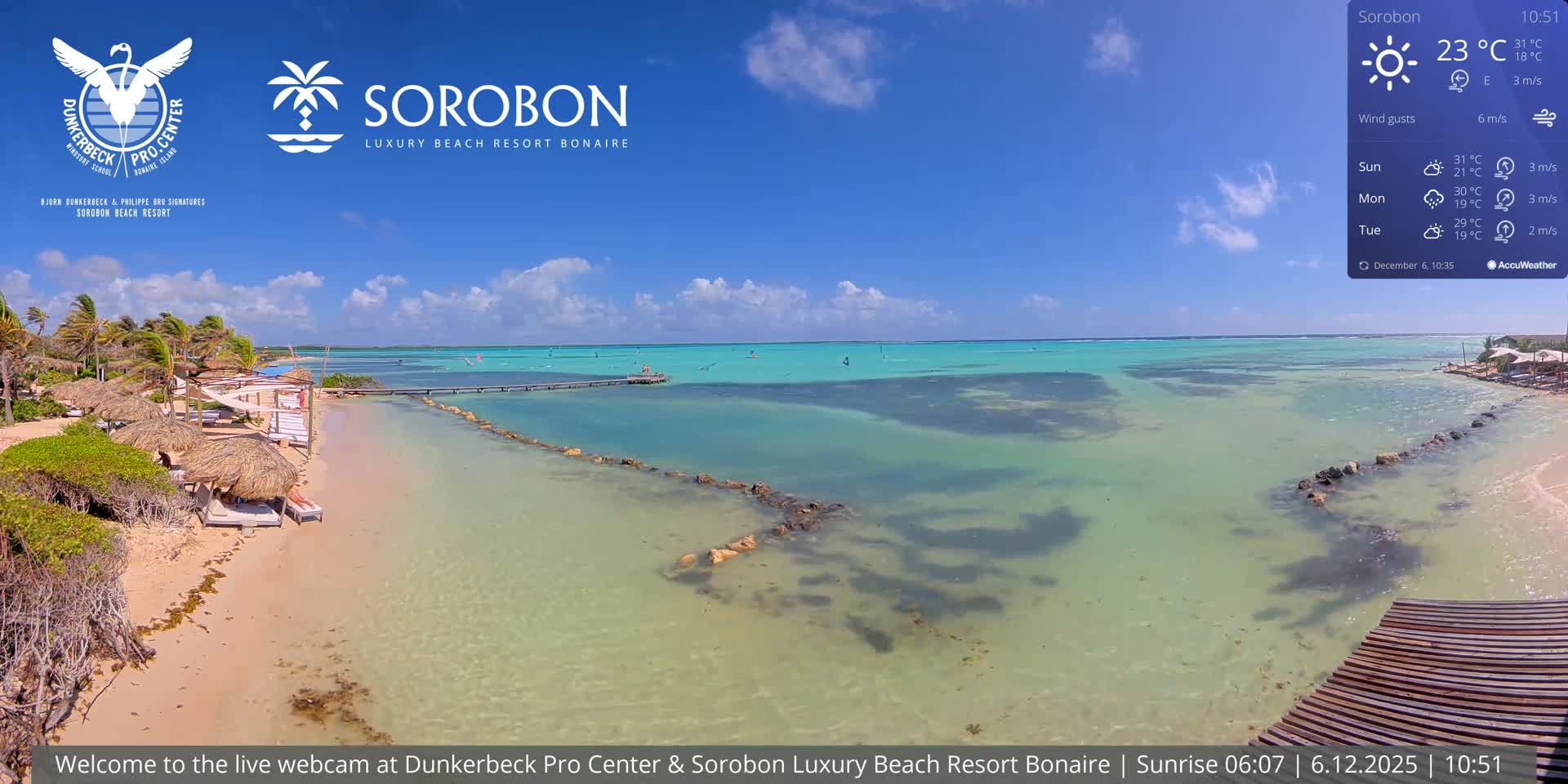 Carribean, Sorobon Beach Live Cam - Kralendijk, Bonaire, Bonaire Sint Eustatius and Saba, Netherland