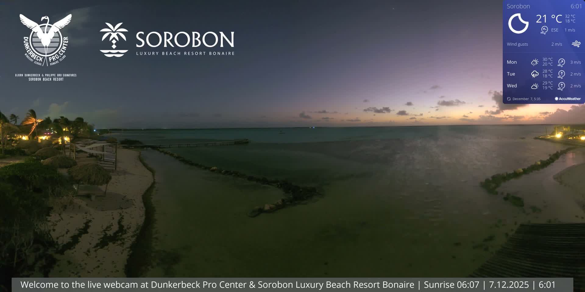 Carribean, Sorobon Beach Live Cam - Kralendijk, Bonaire, Bonaire Sint Eustatius and Saba, Netherland