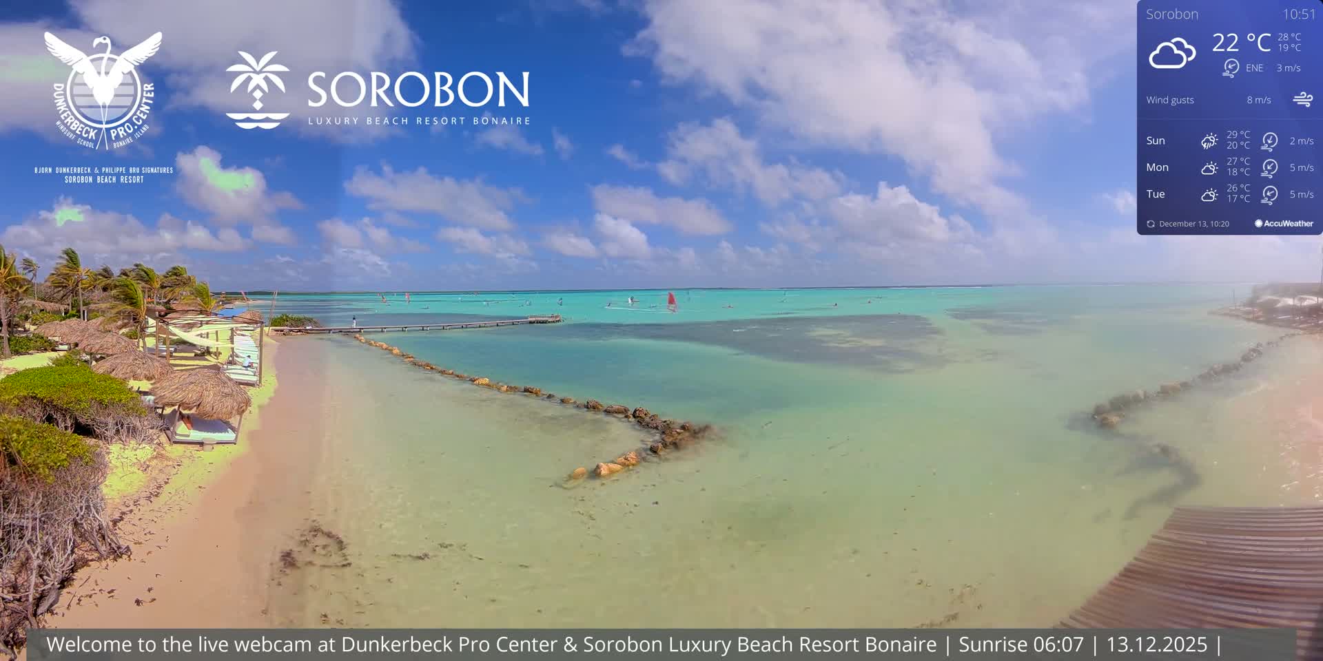 Carribean, Sorobon Beach Live Cam - Kralendijk, Bonaire, Bonaire Sint Eustatius and Saba, Netherland