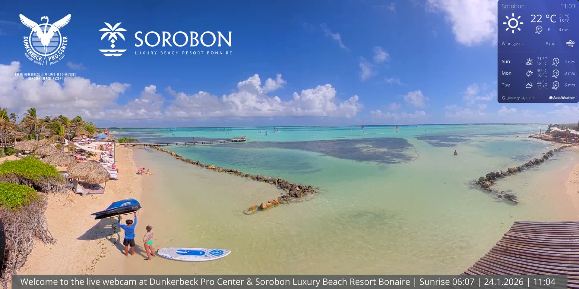 Carribean, Sorobon Beach Live Cam - Kralendijk, Bonaire, Bonaire Sint Eustatius and Saba, Netherland