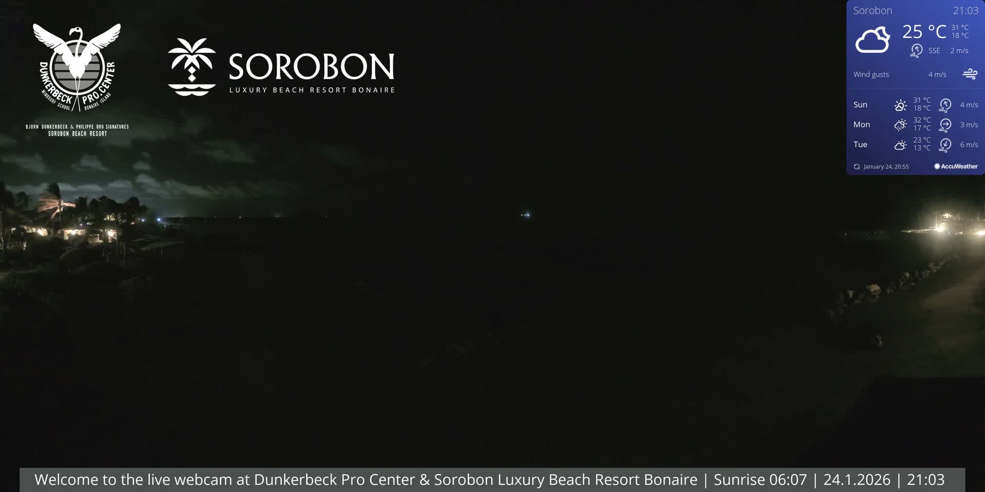 Carribean, Sorobon Beach Live Cam - Kralendijk, Bonaire, Bonaire Sint Eustatius and Saba, Netherland