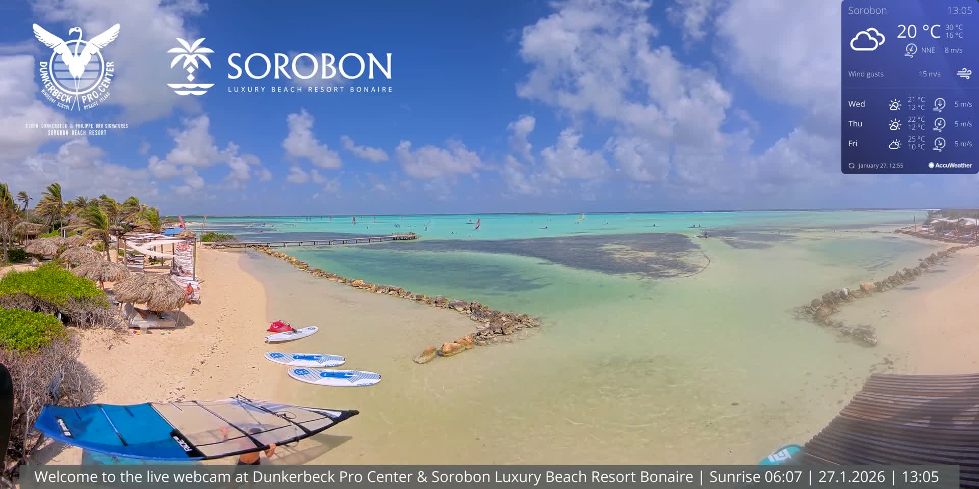 Carribean, Sorobon Beach Live Cam - Kralendijk, Bonaire, Bonaire Sint Eustatius and Saba, Netherland